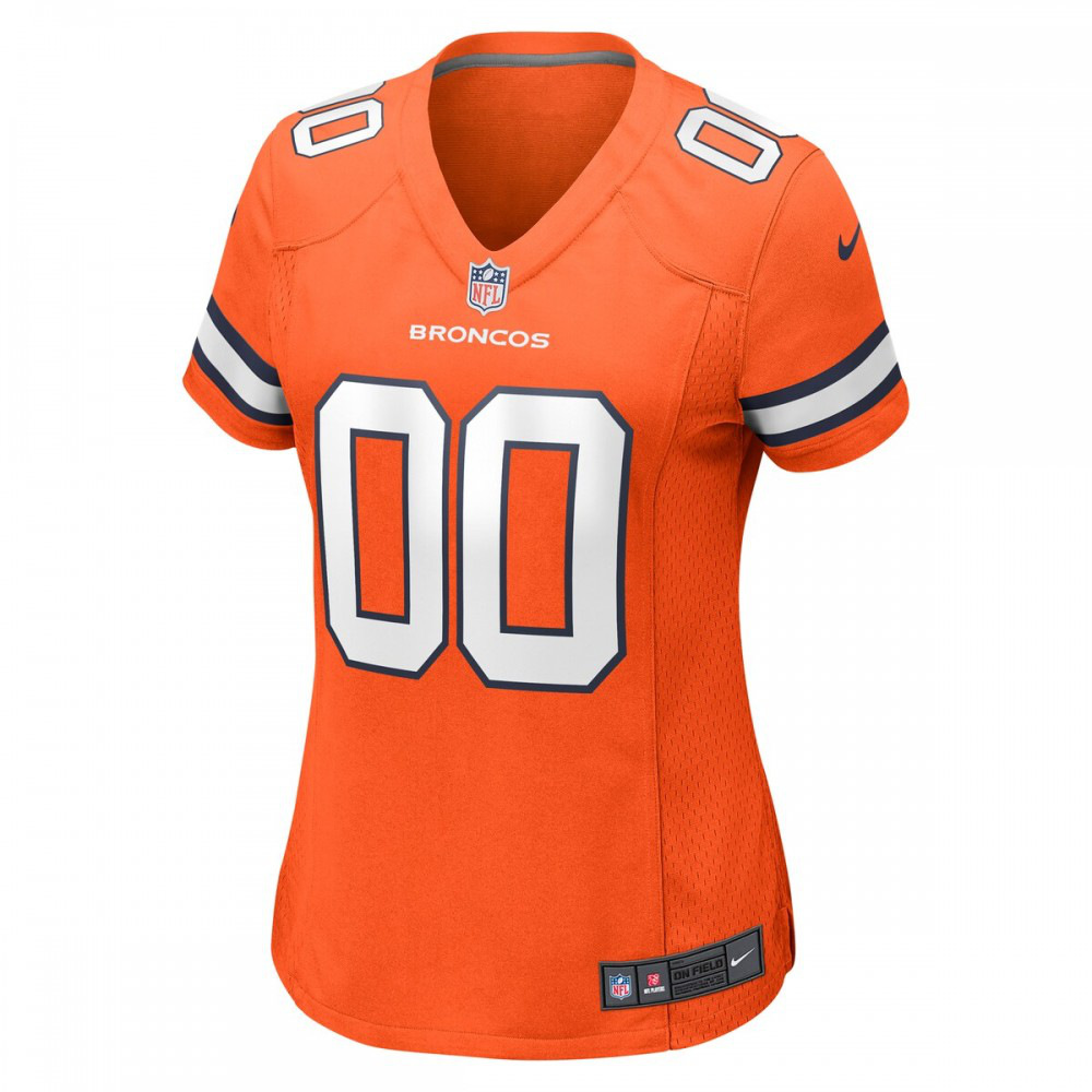 Denver Broncos Nike Women's Alternate Custom Game Jersey - Orange-FF04   NFL 