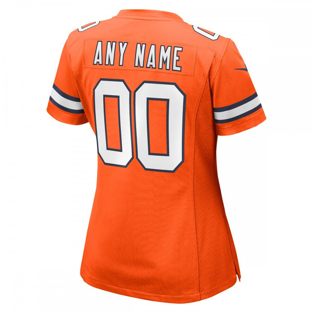 Denver Broncos Nike Women's Alternate Custom Game Jersey - Orange-FF04   NFL 