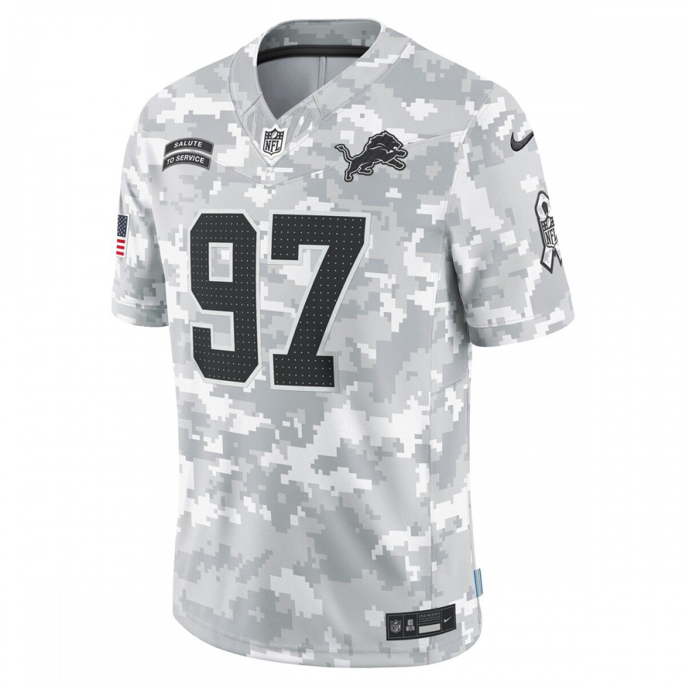 Aidan Hutchinson Detroit Lions Nike 2024 Salute to Service Limited Jersey - Arctic Camo-FF04   NFL 