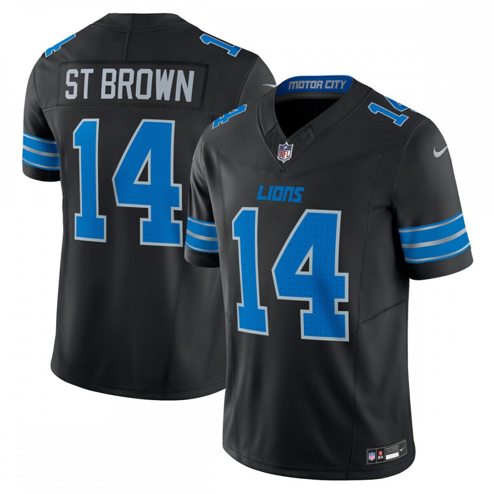 Amon-Ra St. Brown Detroit Lions Nike 2nd Alternate Vapor F.U.S.E. Limited Jersey - Black-FF04   NFL 