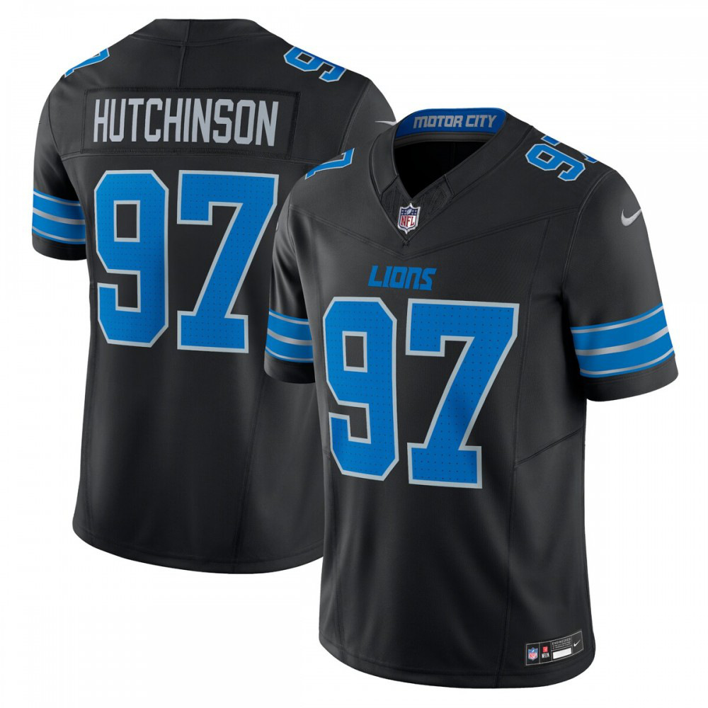 Aidan Hutchinson Detroit Lions Nike 2nd Alternate Vapor F.U.S.E. Limited Jersey - Black-FF04   NFL 