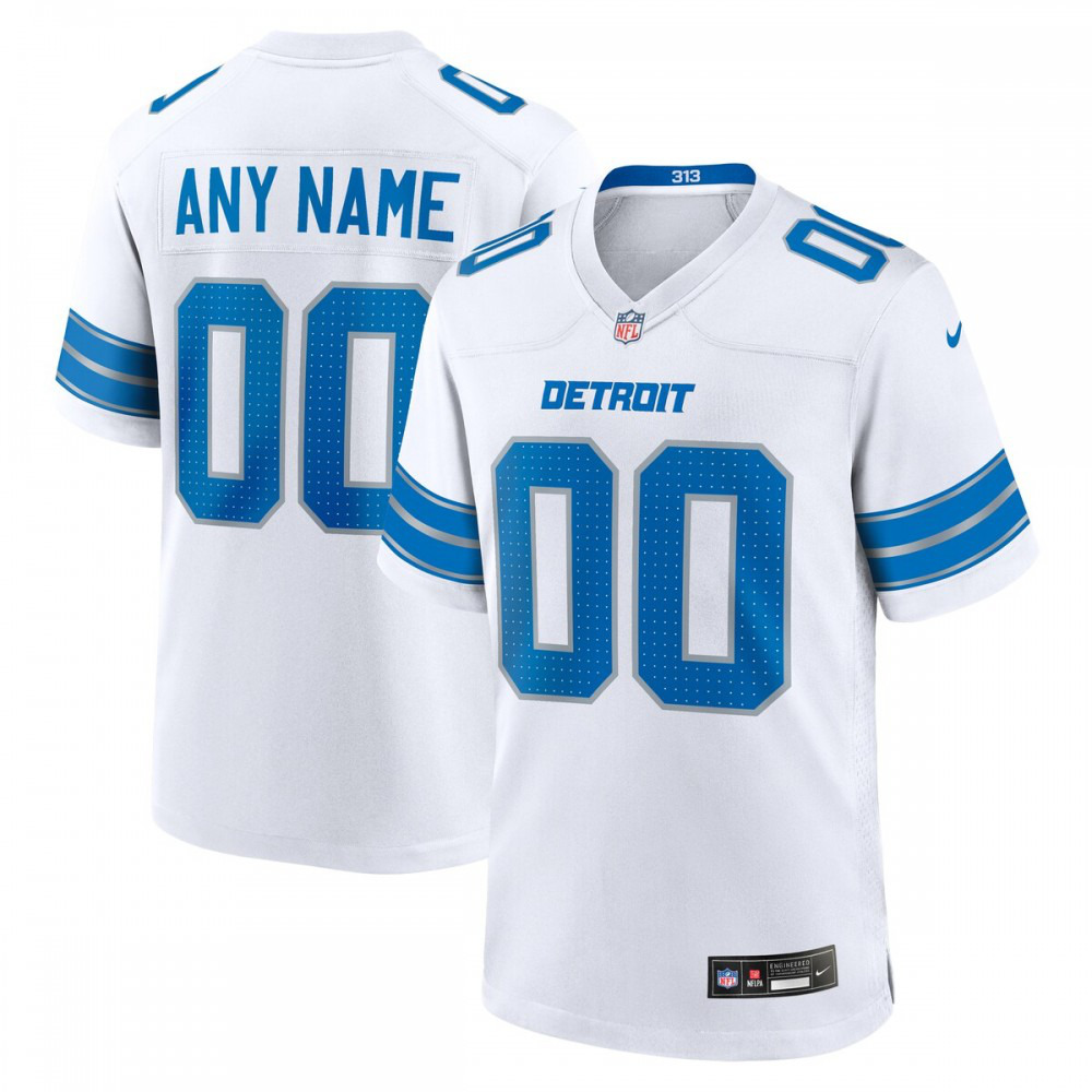 Detroit Lions Nike Custom Game Jersey - White-FF04   NFL 