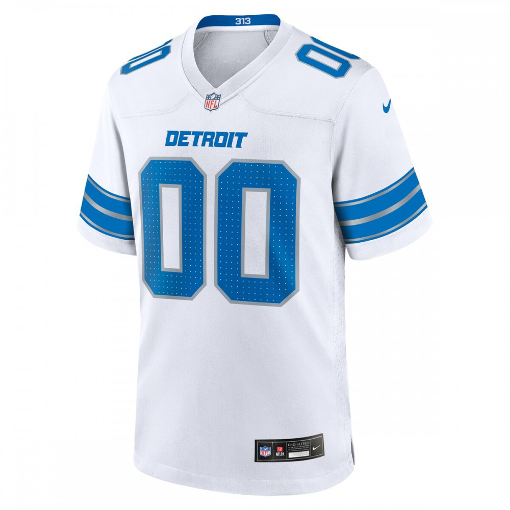 Detroit Lions Nike Custom Game Jersey - White-FF04   NFL 