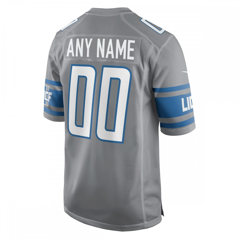 Detroit Lions Nike Alternate Custom Game Jersey - Gray-FF04   NFL 