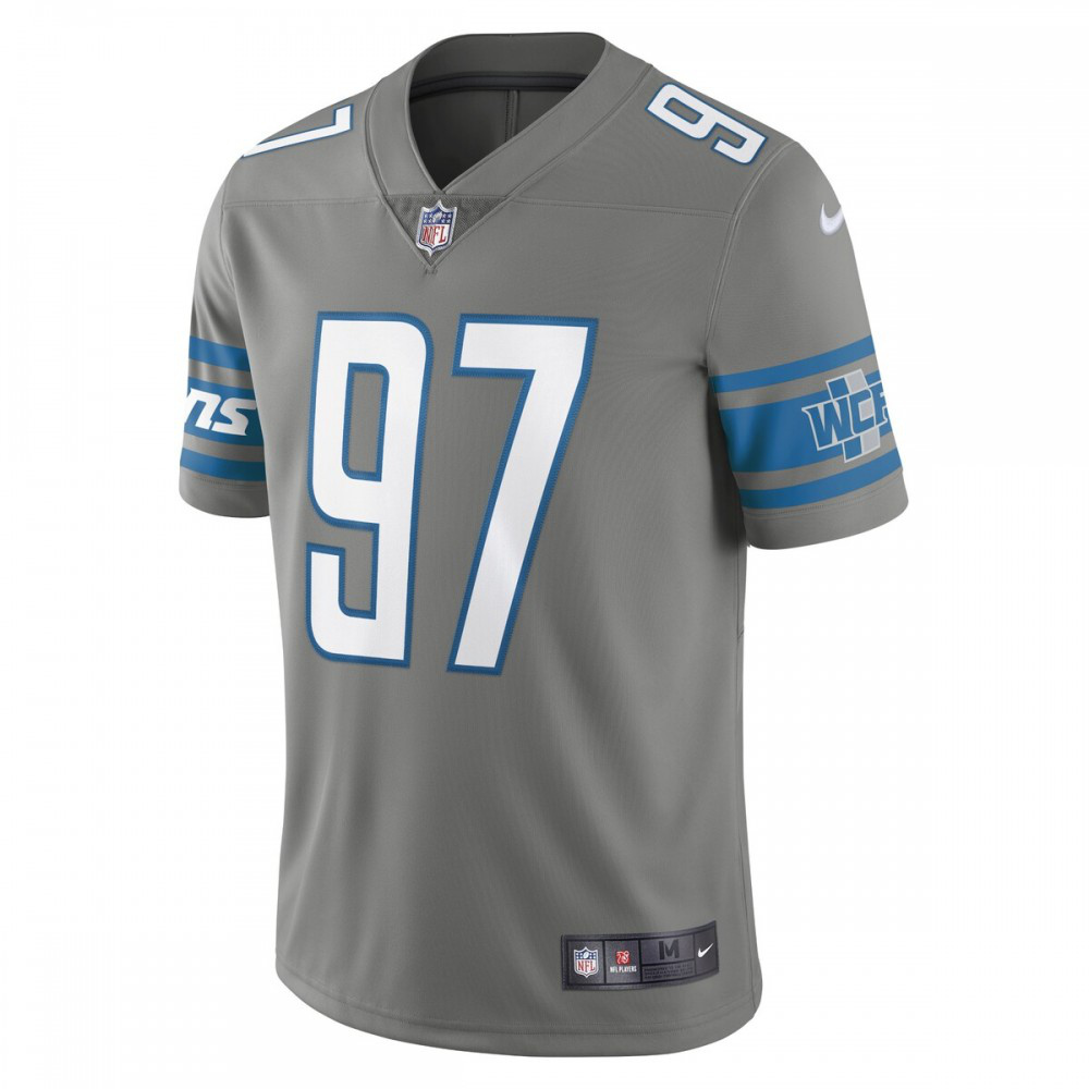 Aidan Hutchinson Detroit Lions Nike Alternate Team Vapor Limited Jersey - Steel-FF04   NFL 