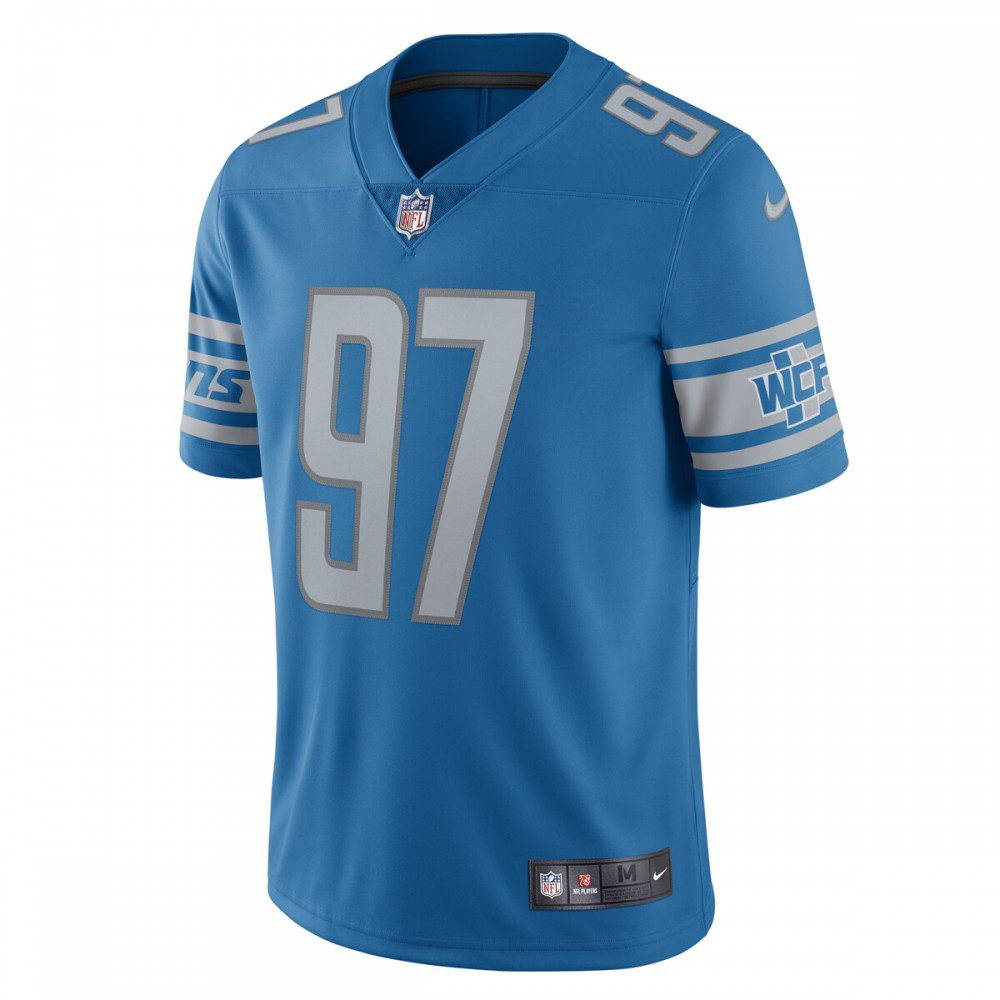 Aidan Hutchinson Detroit Lions Nike Team Vapor Limited Jersey - Blue-FF04   NFL 