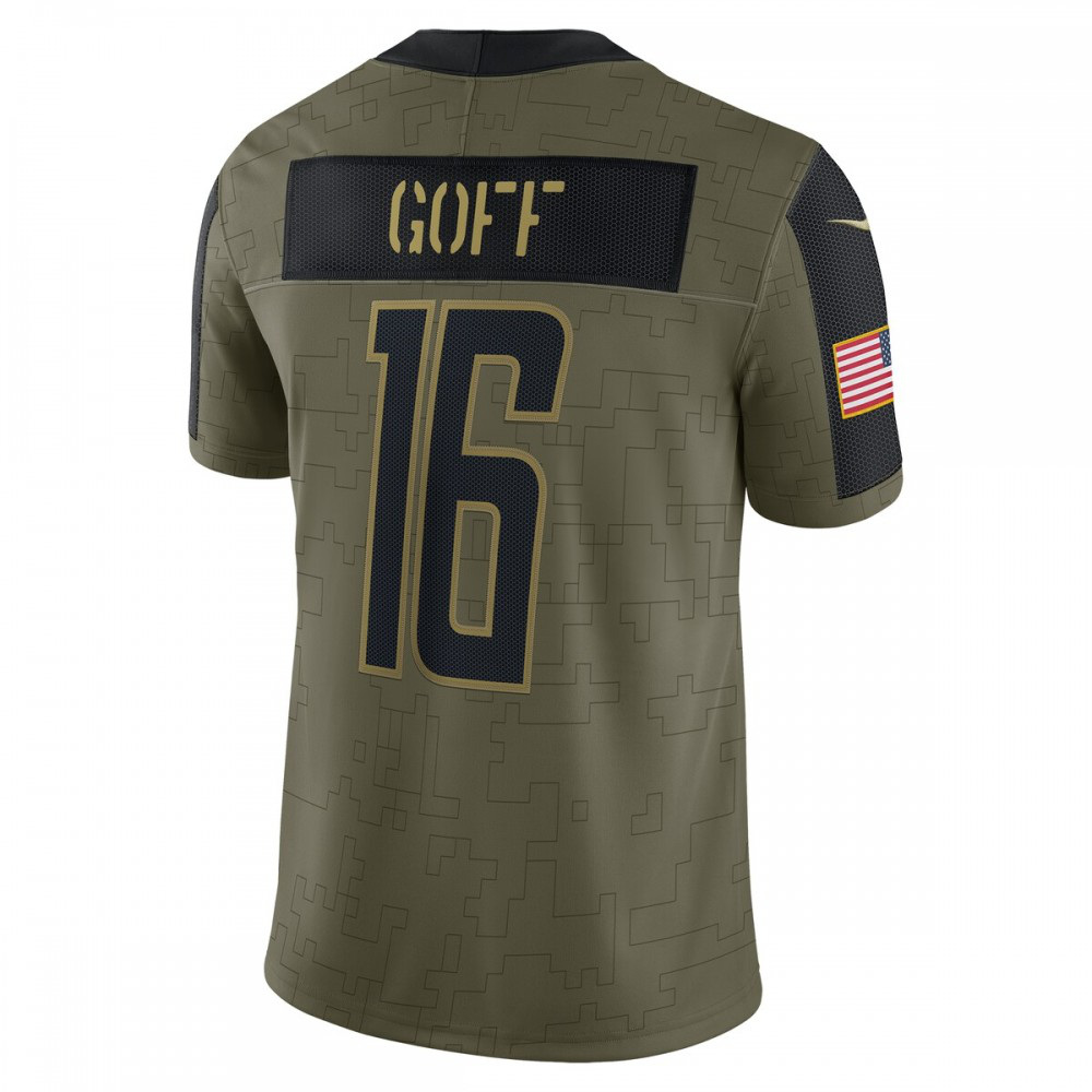 Jared Goff Detroit Lions Nike 2021 Salute To Service Limited Player Jersey - Olive-FF04   NFL 