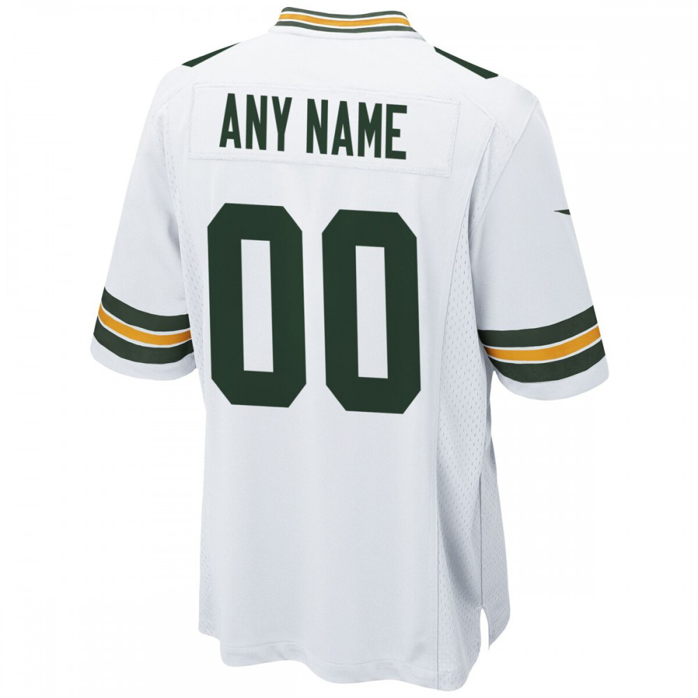 Green Bay Packers Nike Custom Game Jersey - White-FF04   NFL 