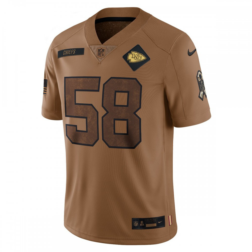 Derrick Thomas Kansas City Chiefs Nike 2023 Salute To Service Retired Player Limited Jersey - Brown-FF04   NFL 