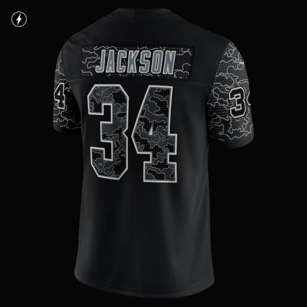 Bo Jackson Las Vegas Raiders Nike Retired Player RFLCTV Limited Jersey - Black-FF04   NFL 