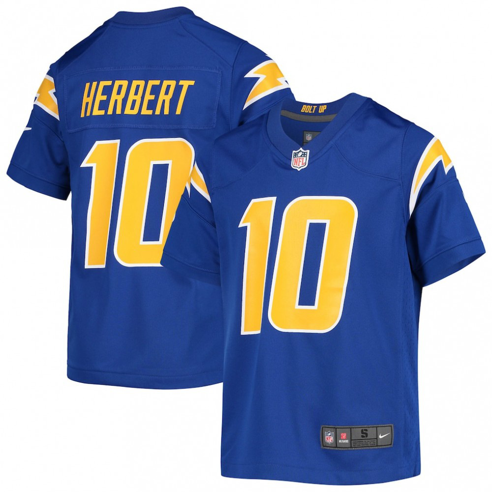 Justin Herbert Los Angeles Chargers Nike Youth Game Jersey - Royal-FF04   NFL 