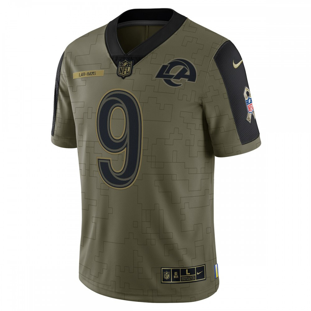 Matthew Stafford Los Angeles Rams Nike 2021 Salute To Service Limited Player Jersey - Olive-FF04   NFL 