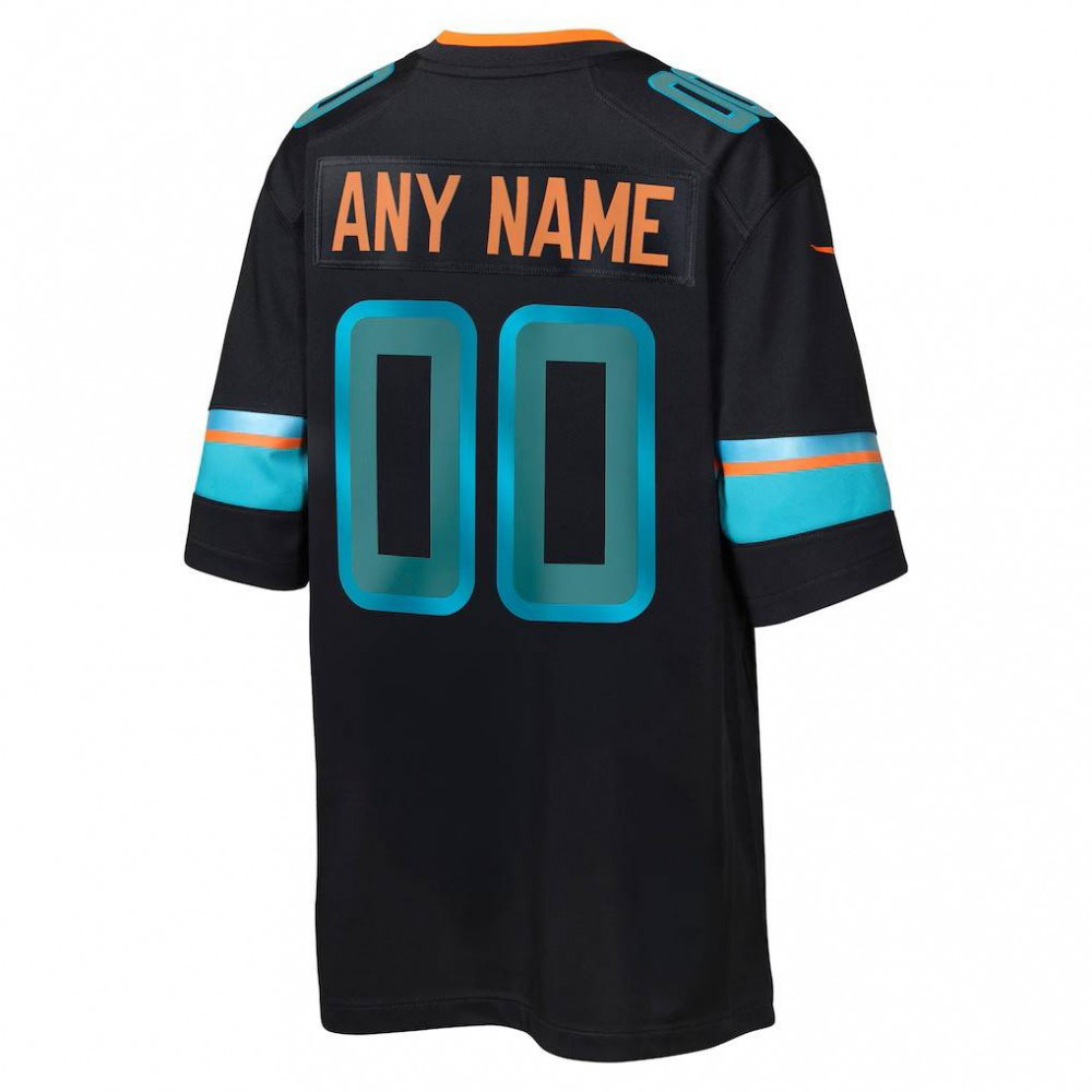 Youth Nike Pitch Blue Miami Dolphins 2025 Rivalries Collection Custom Game Jersey-FF04   NFL 