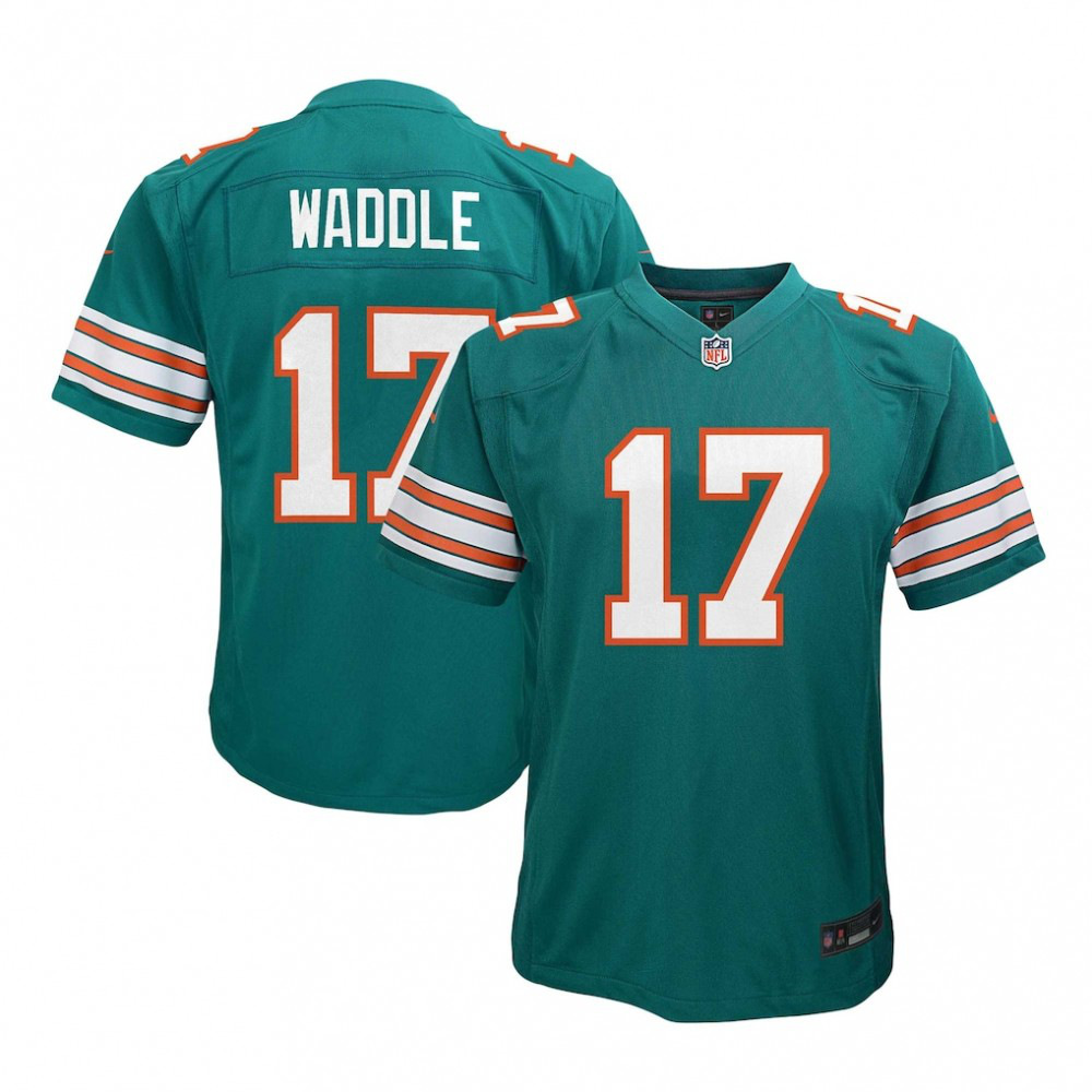 Jaylen Waddle Miami Dolphins Nike Youth Game Jersey - Aqua-FF04   NFL 