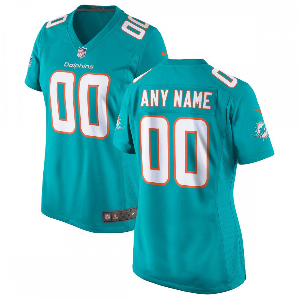 Miami Dolphins Nike Women's Custom Game Jersey - Aqua-FF04   NFL 