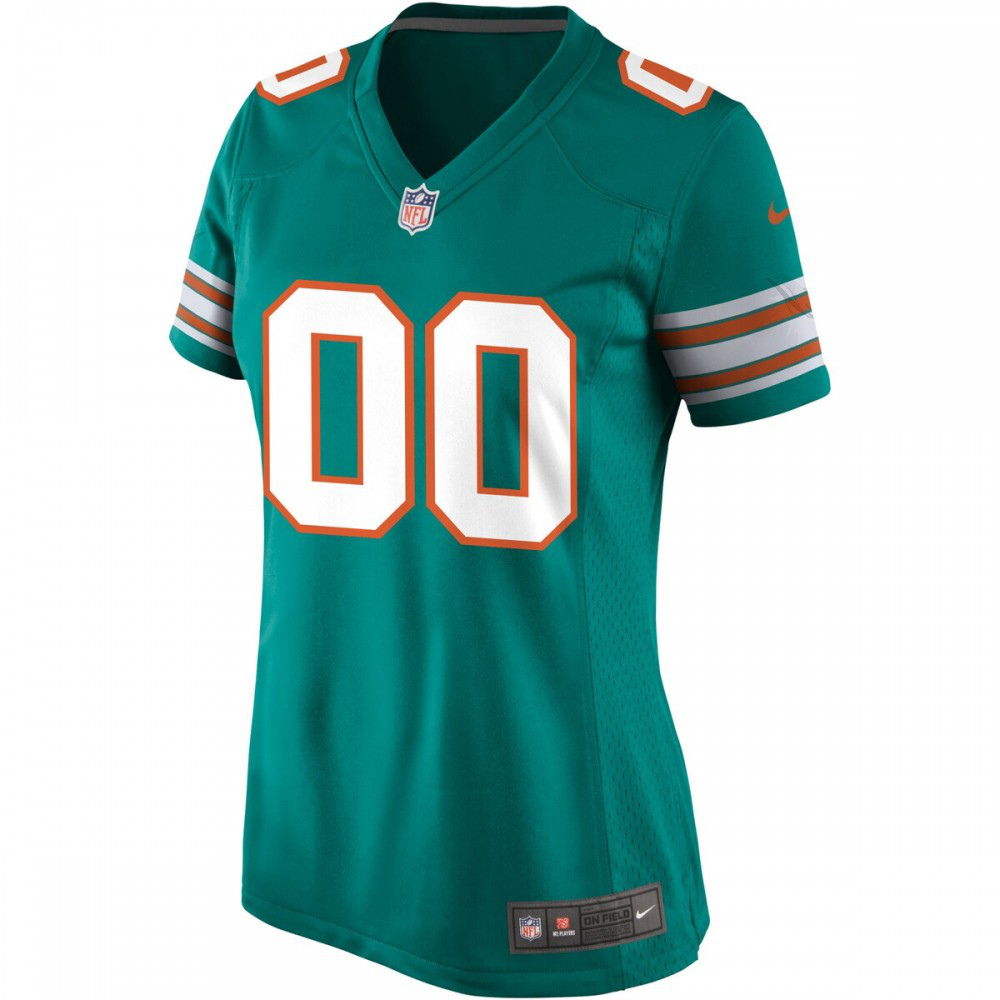 Miami Dolphins Nike Women's Alternate Custom Game Jersey - Aqua-FF04   NFL 