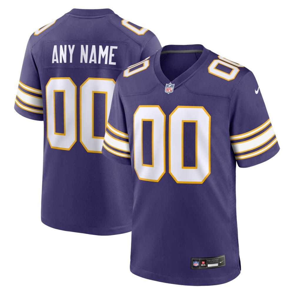 Minnesota Vikings Nike Classic Custom Game Jersey - Purple-FF04   NFL 