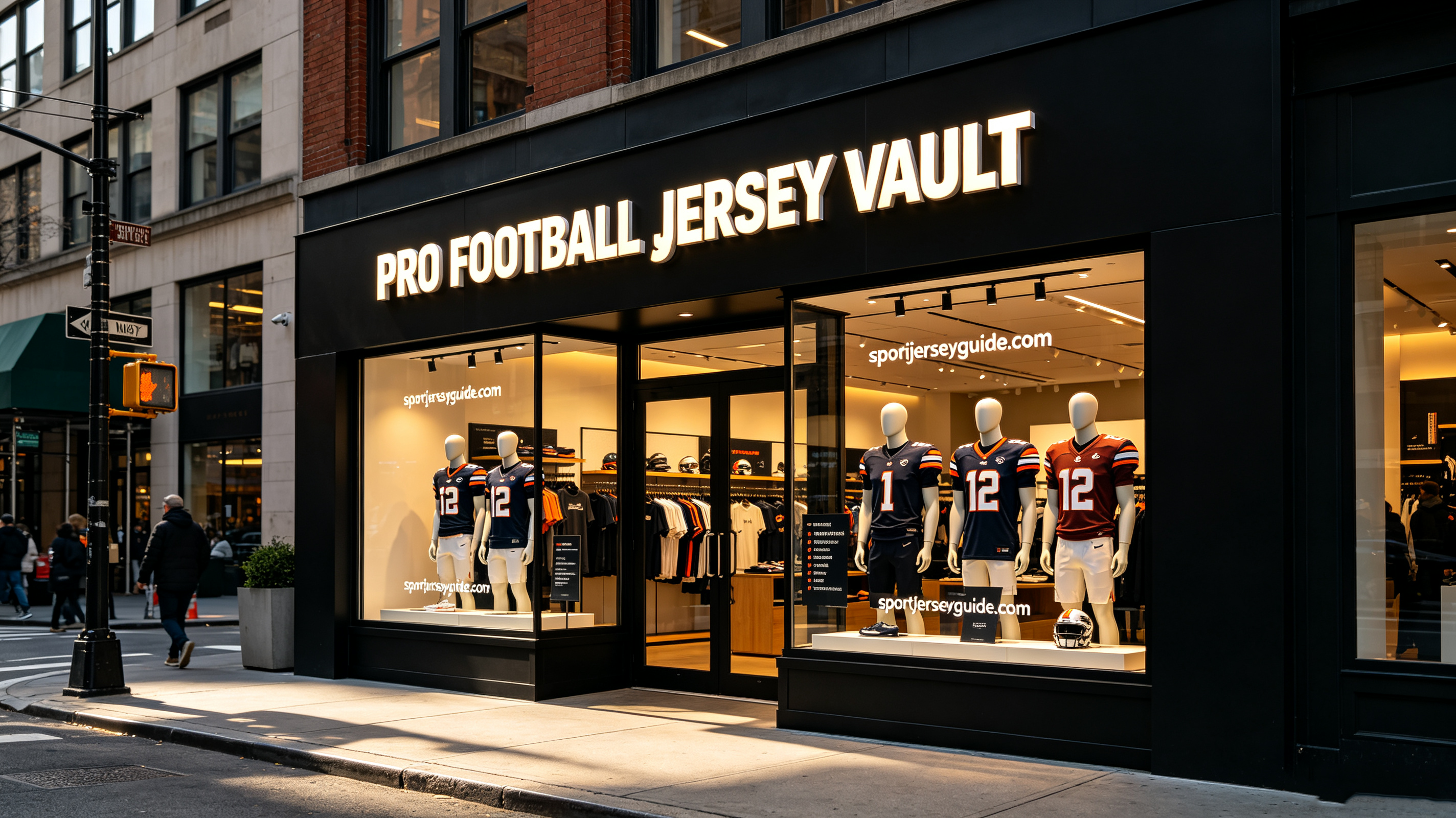 Pro Football Jersey Vault Storefront displaying premium men's, women's, and youth stitched football jerseys