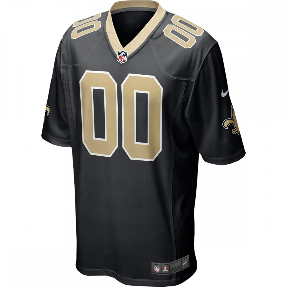 New Orleans Saints Nike Custom Game Jersey - Black-FF04   NFL 