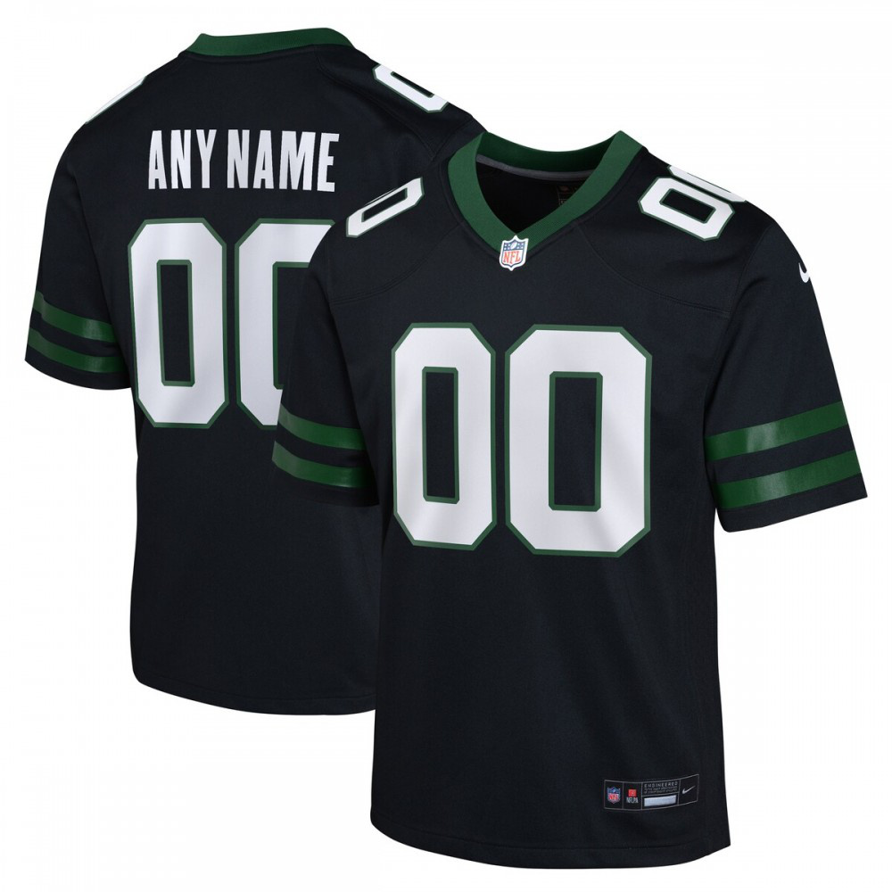 New York Jets Nike Youth Alternate Custom Game Jersey - Legacy Black-FF04   NFL 