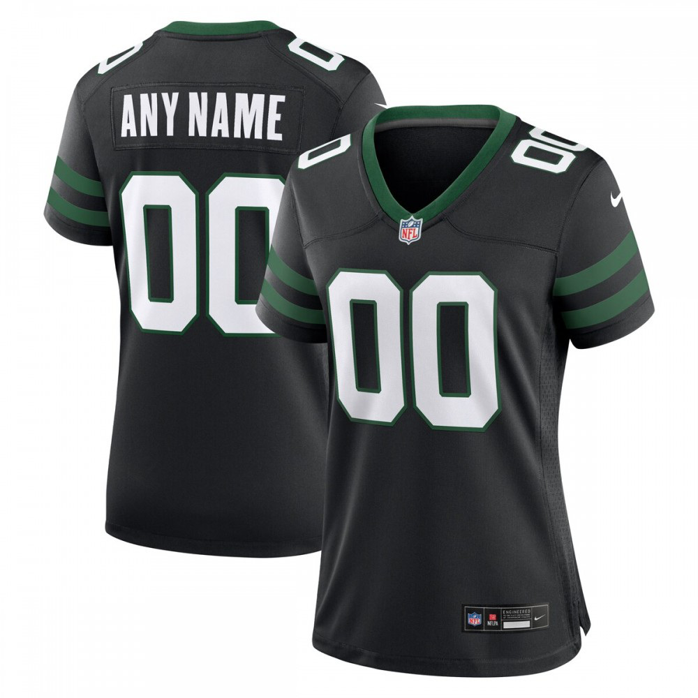 New York Jets Nike Women's Alternate Custom Game Jersey - Legacy Black-FF04   NFL 