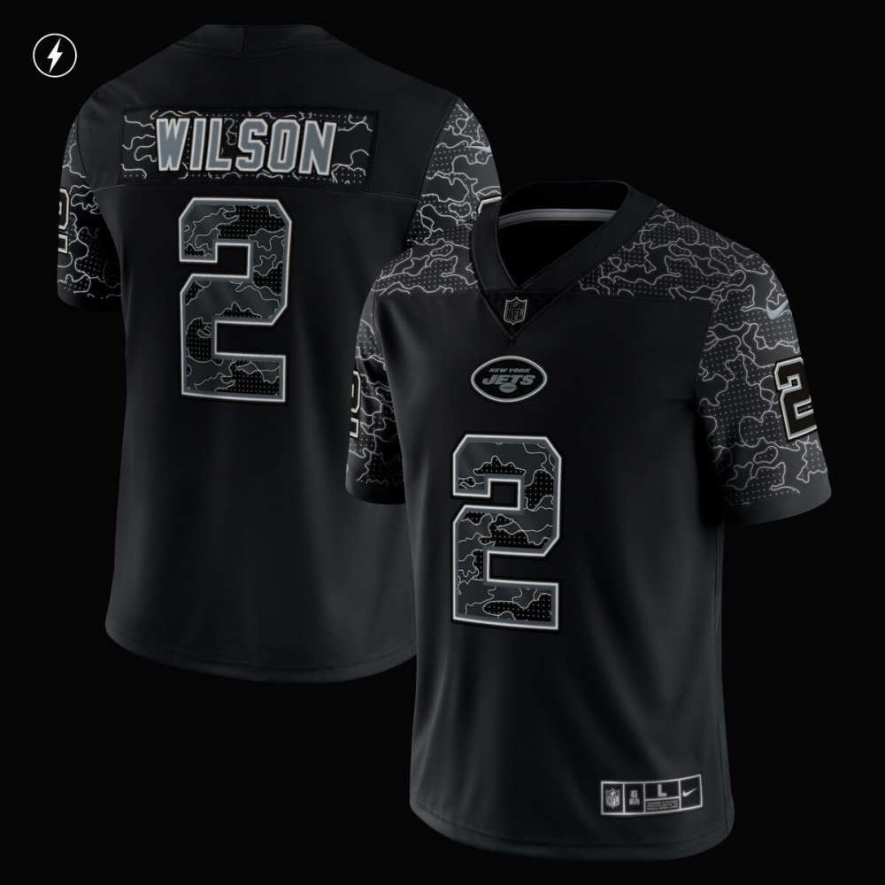 Zach Wilson New York Jets Nike RFLCTV Limited Jersey - Black-FF04   NFL 