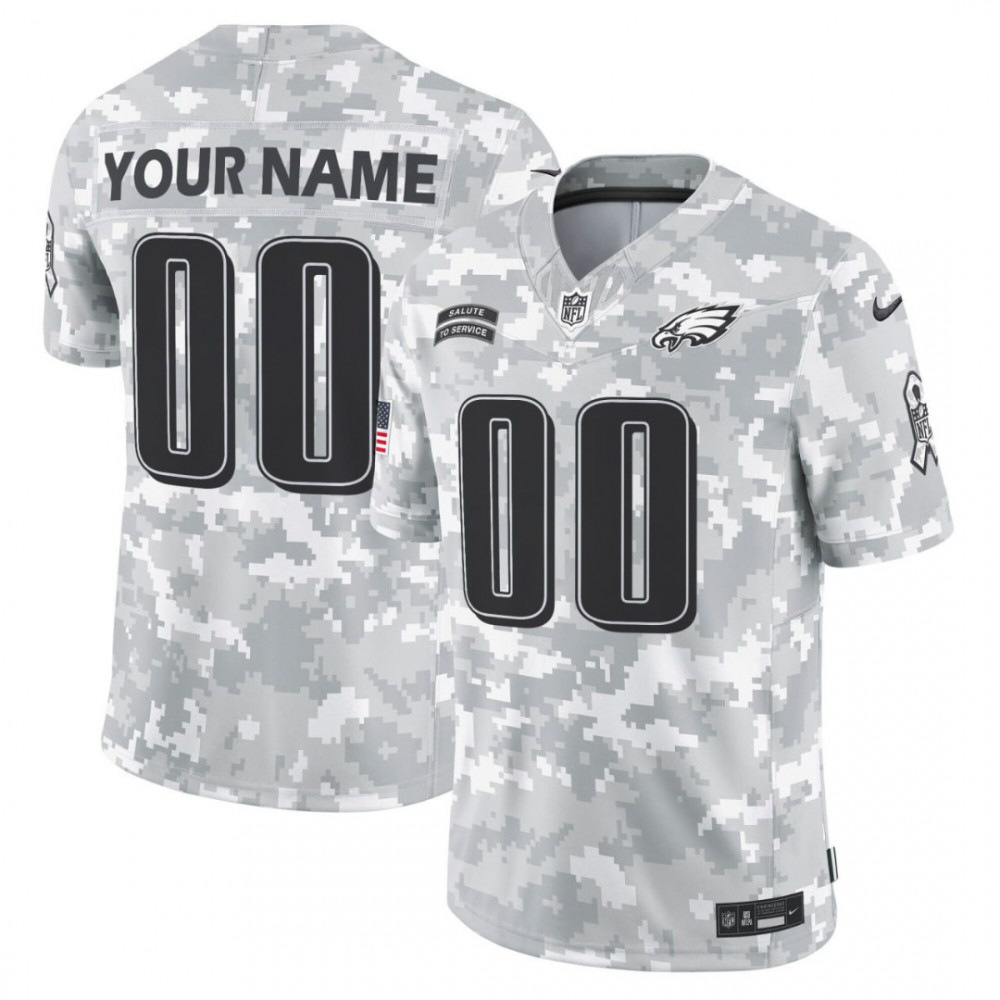 Philadelphia Eagles Nike Arctic Camo 2024 Salute to Service Limited Custom Jersey-FF04   NFL 