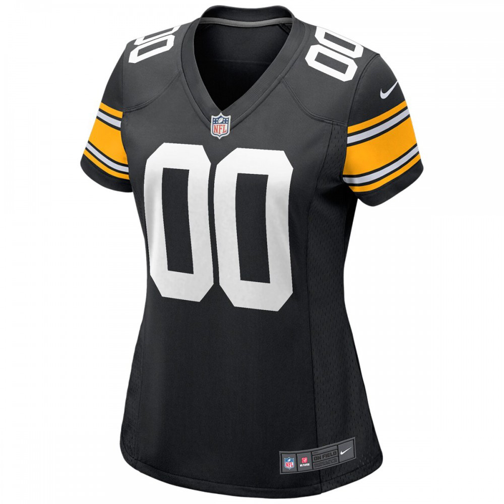 Pittsburgh Steelers Nike Women's Alternate Custom Game Jersey - Black-FF04   NFL 
