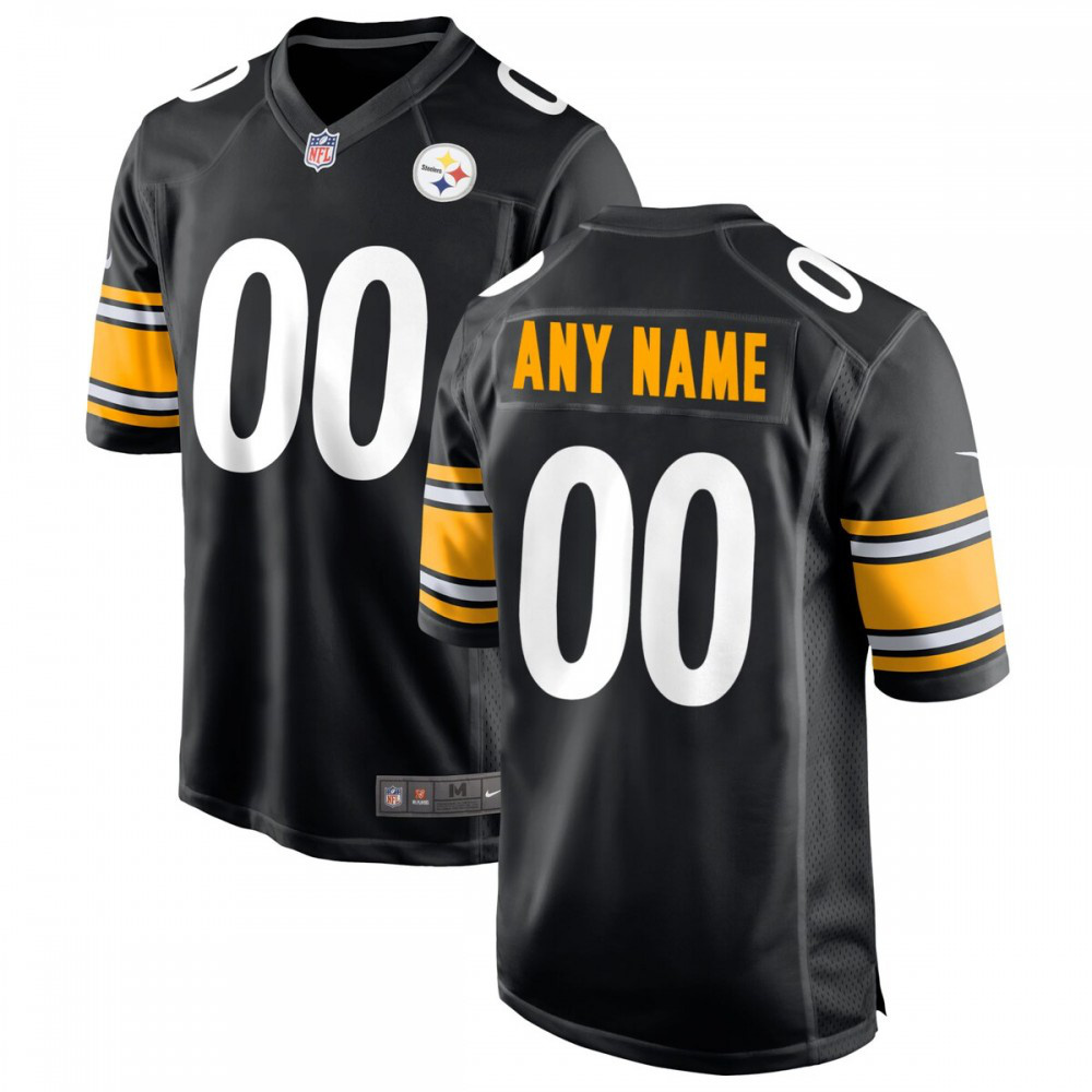 Pittsburgh Steelers Nike Custom Game Jersey - Black-FF04   NFL 