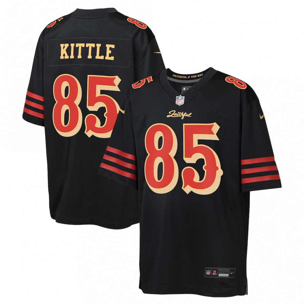George Kittle San Francisco 49ers Nike Youth 2025 Rivalries Collection Game Jersey - Black-FF04   NFL 