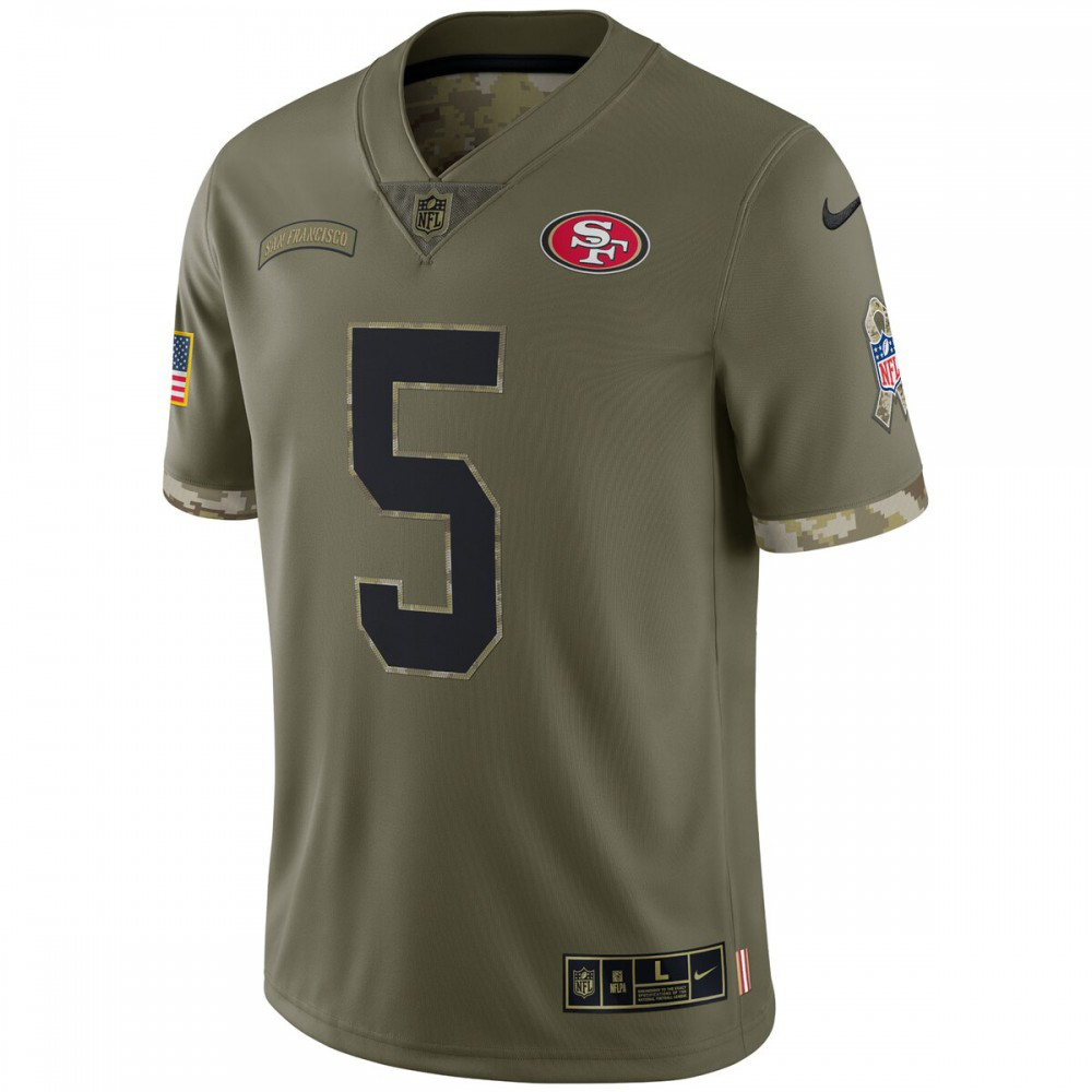 Trey Lance San Francisco 49ers Nike 2022 Salute To Service Limited Jersey - Olive-FF04   NFL 