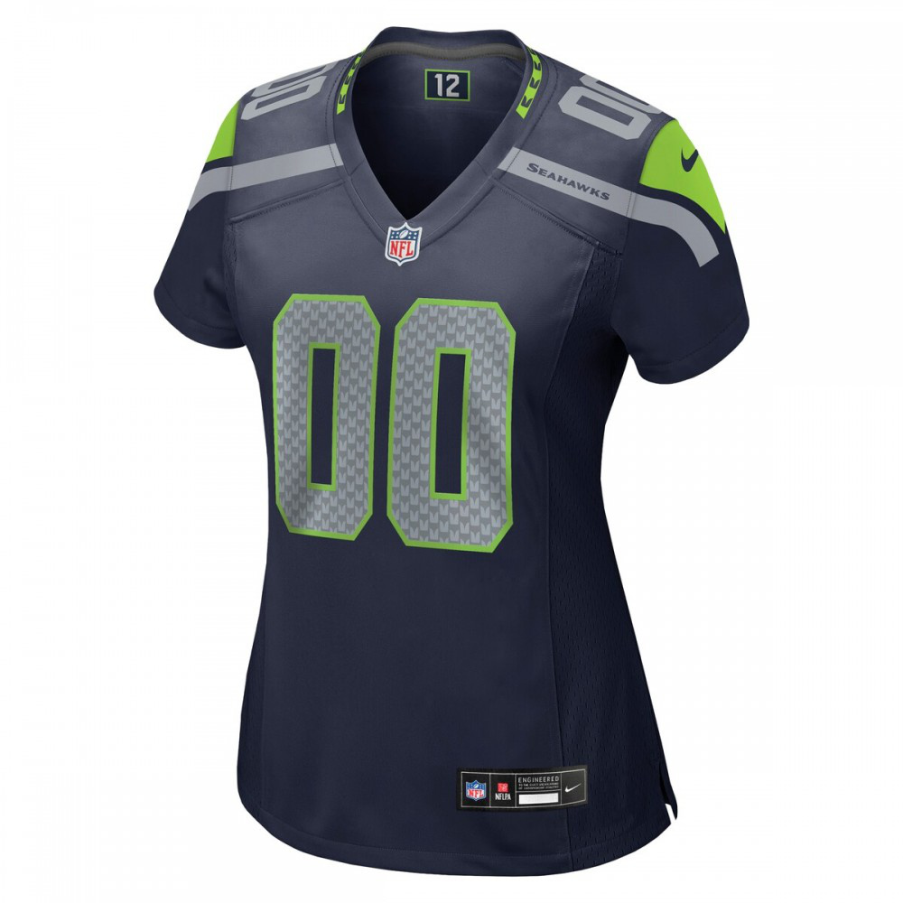 Seattle Seahawks Nike Women's Custom Game Jersey - College Navy-FF04   NFL 