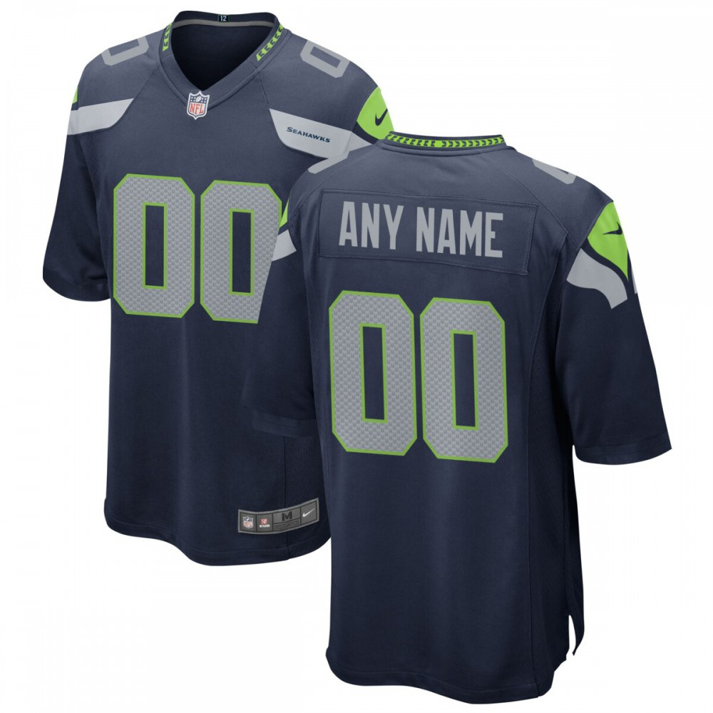 Seattle Seahawks Nike Custom Game Jersey - College Navy-FF04   NFL 