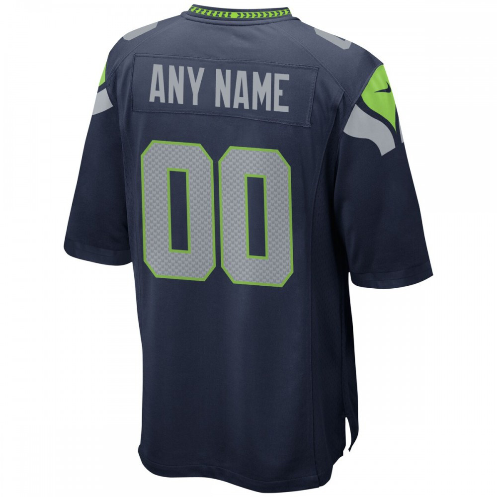 Seattle Seahawks Nike Custom Game Jersey - College Navy-FF04   NFL 