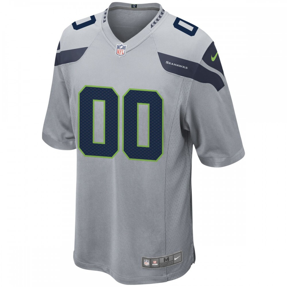 Seattle Seahawks Nike Alternate Custom Game Jersey - Gray-FF04   NFL 