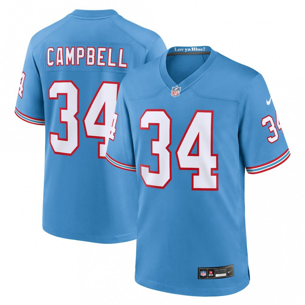 Earl Campbell Tennessee Titans Nike Retired Player Alternate Game Jersey - Light Blue-FF04   NFL 