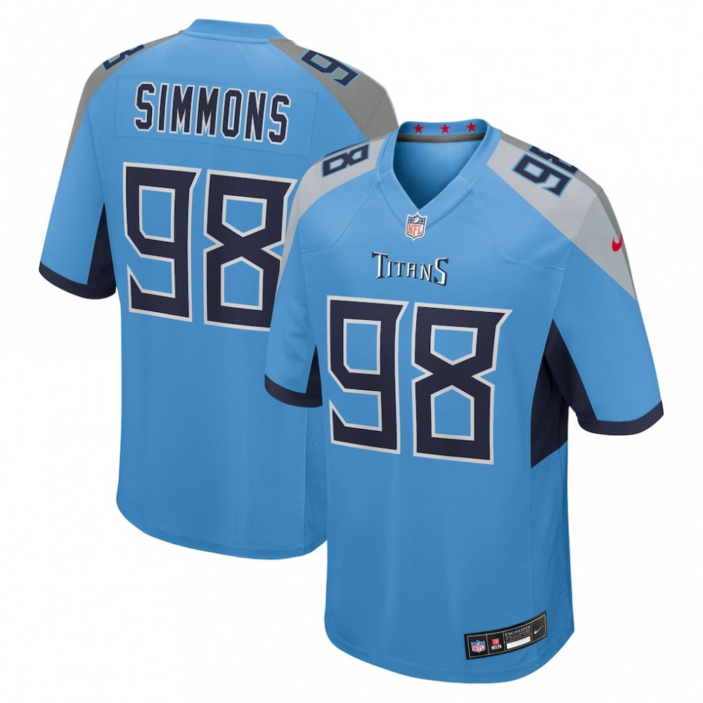 Jeffery Simmons Tennessee Titans Nike Team Game Jersey - Light Blue-FF04   NFL 