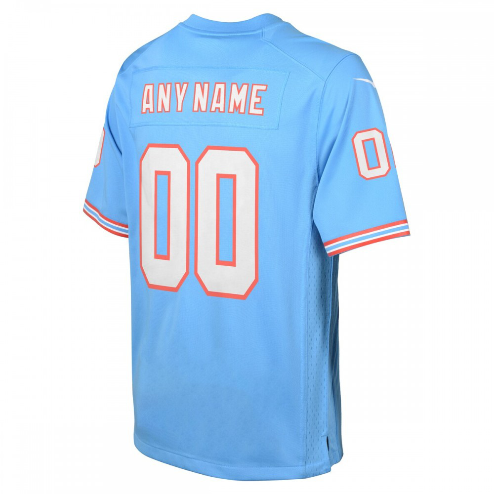Tennessee Titans Nike Youth Oilers Throwback Custom Game Jersey - Light Blue-FF04   NFL 