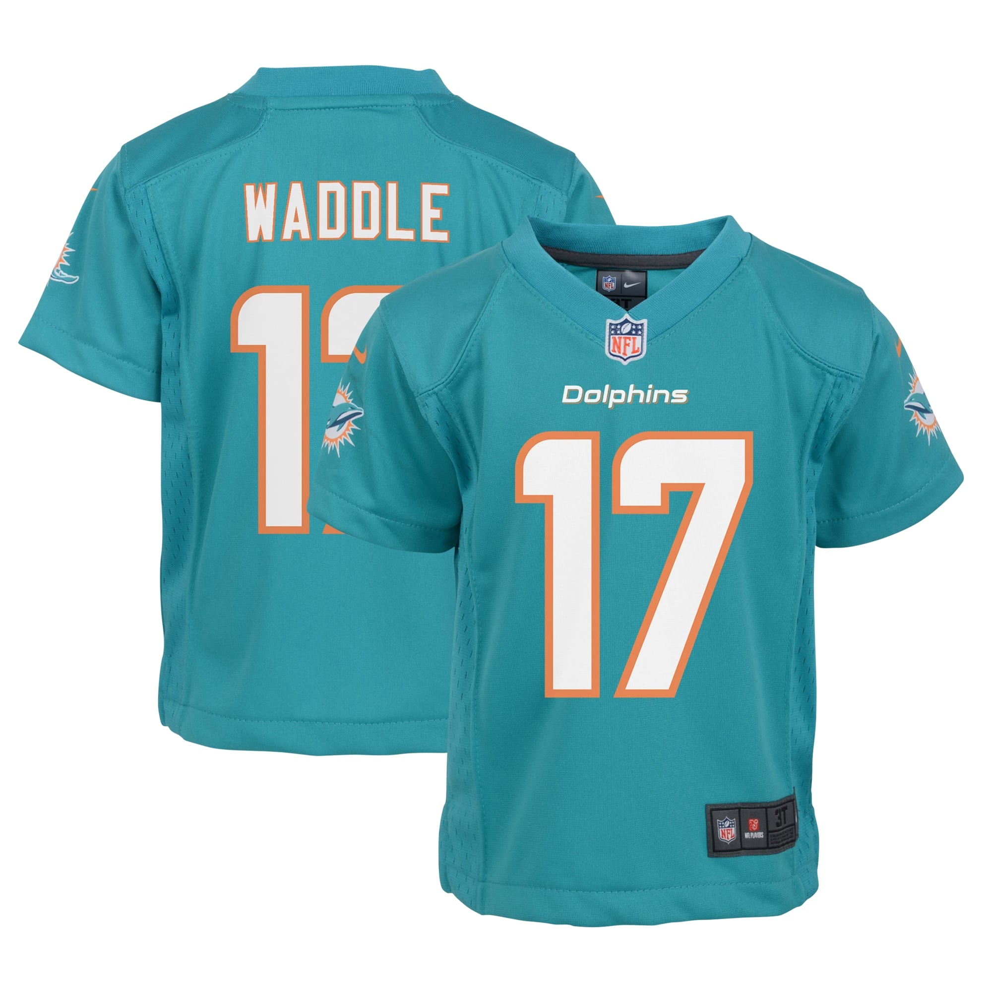Infant Miami Dolphins Jaylen Waddle Aqua Team Player Game Jersey
