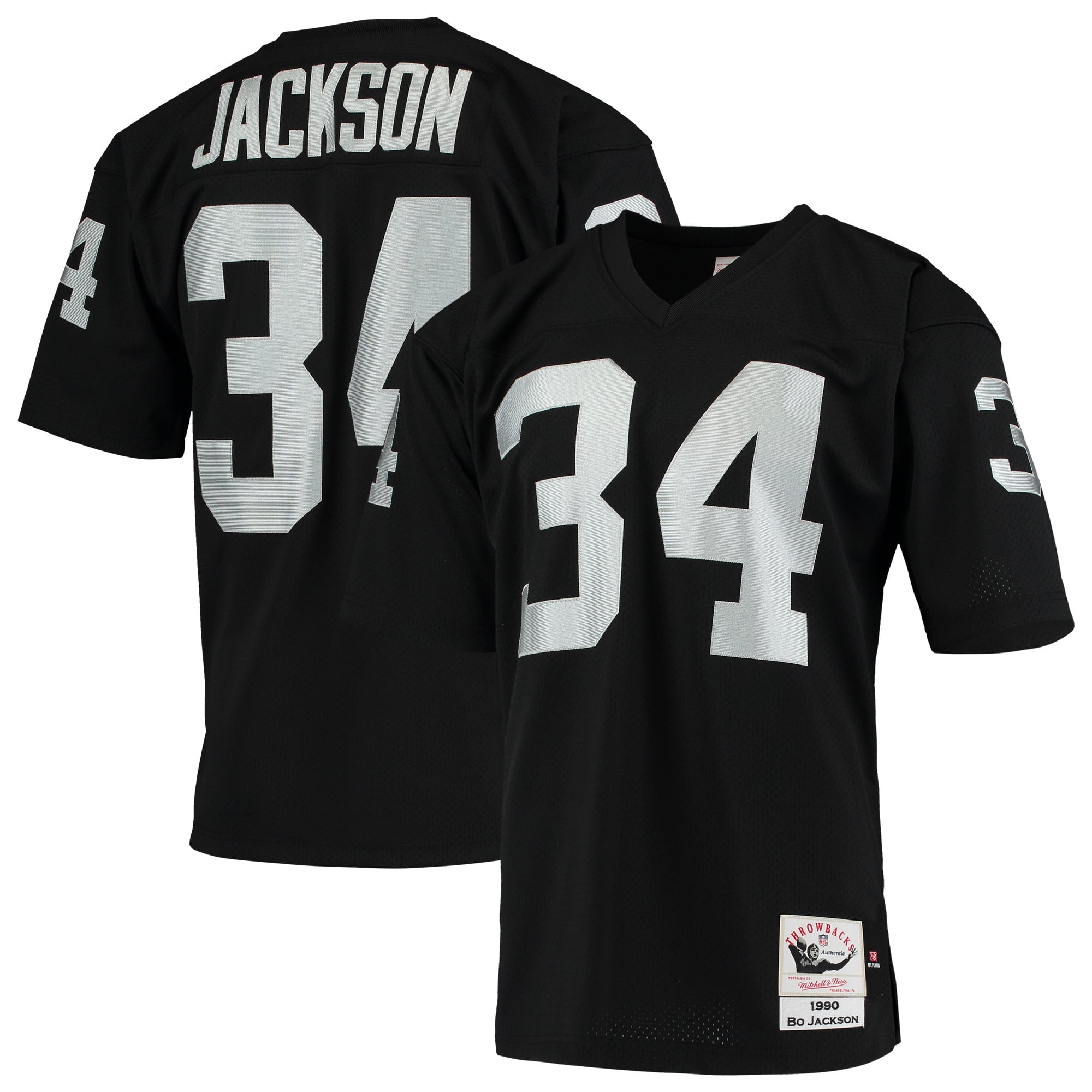 Men's Las Vegas Raiders 1990 Bo Jackson Black Stitched Throwback Retired Player Jersey