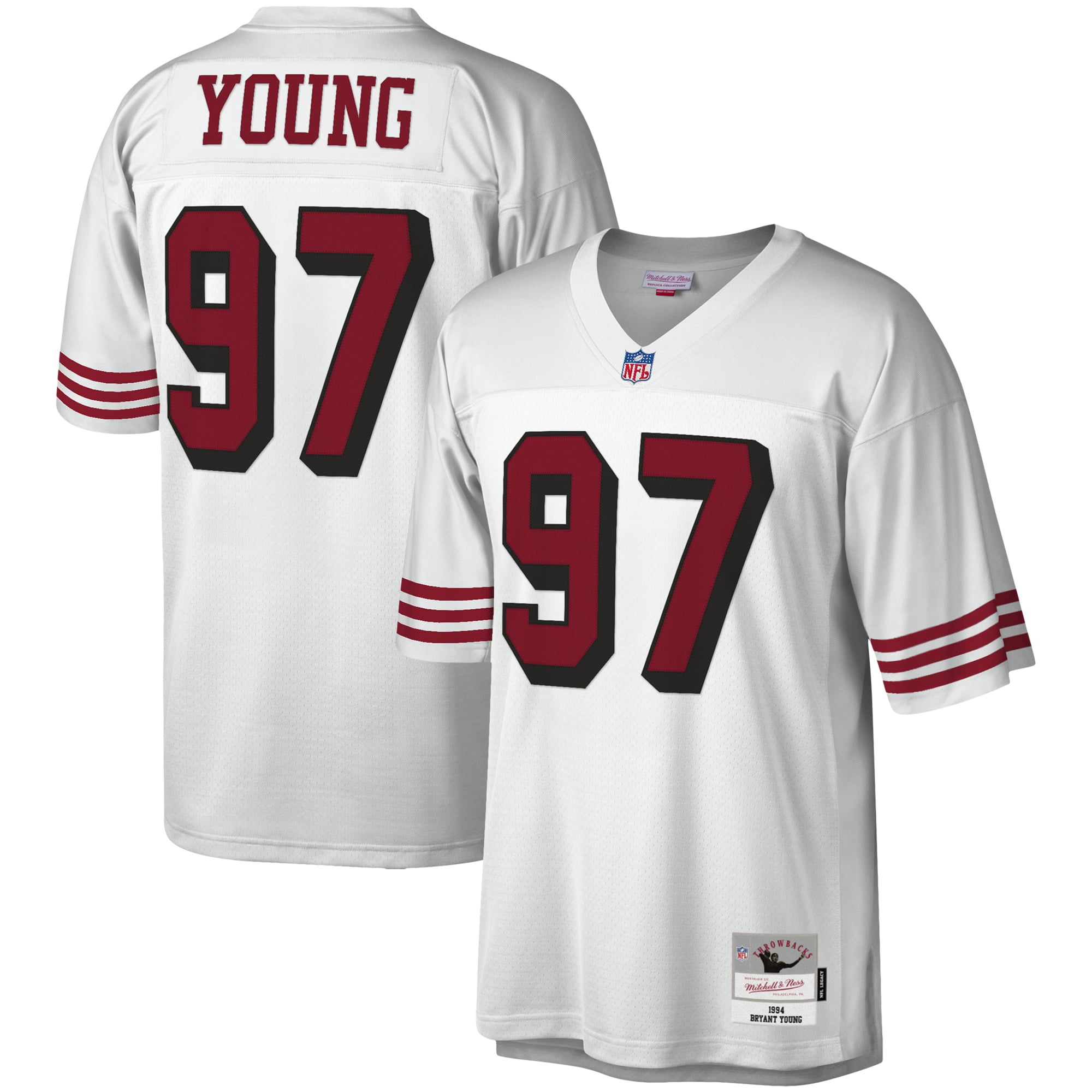 Men's San Francisco 49ers Bryant Young White Legacy Replica Jersey