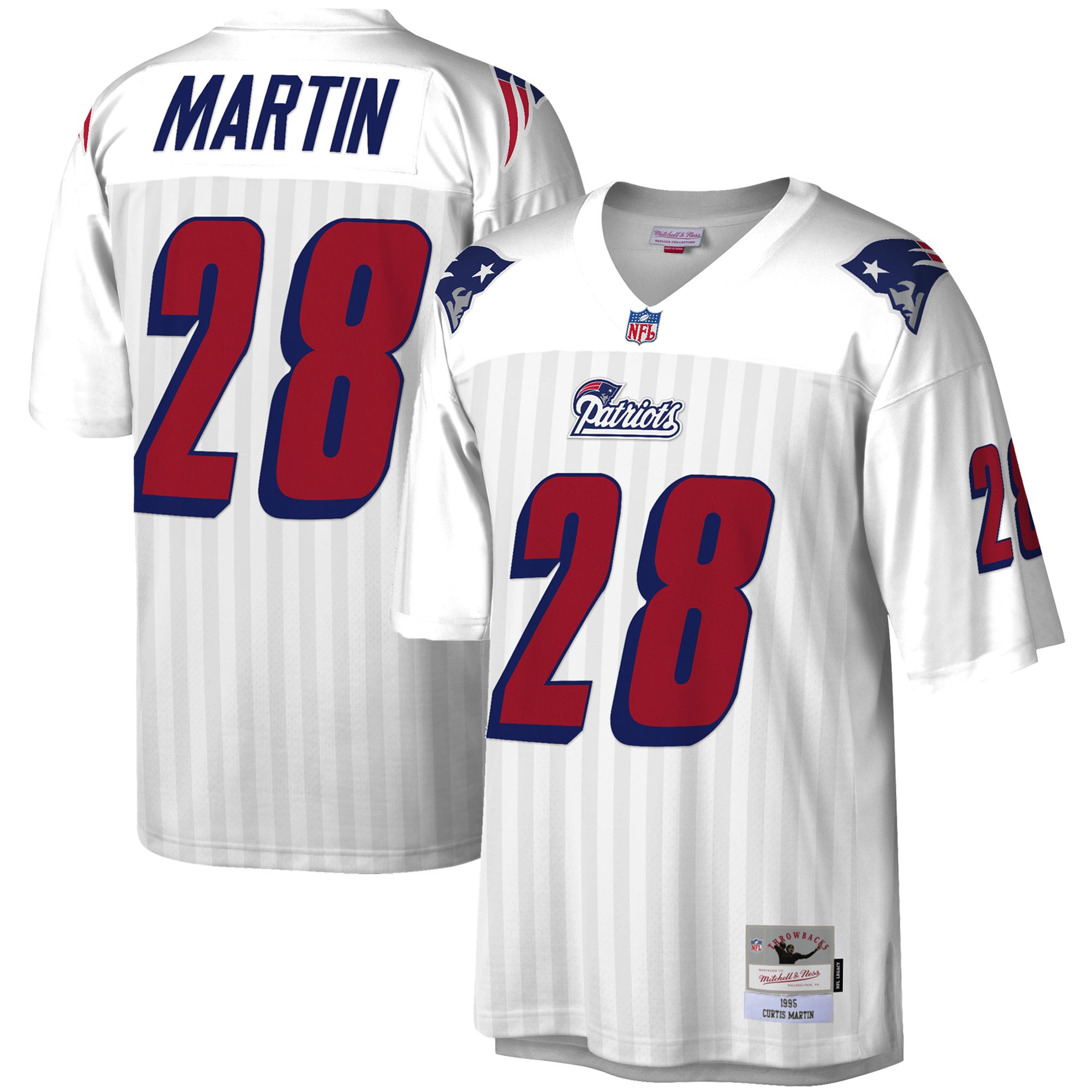 Men's New England Patriots Curtis Martin White Legacy Replica Jersey
