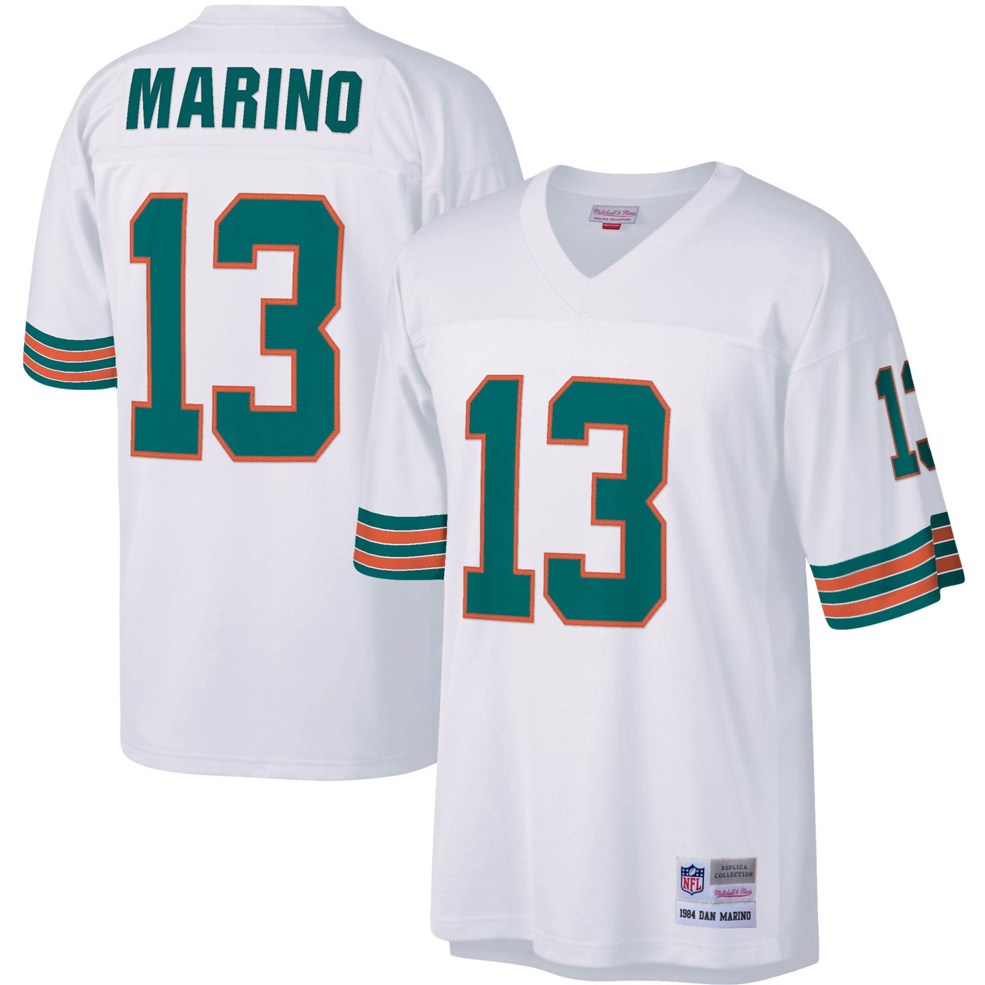 Men's Miami Dolphins Dan Marino White Big & Tall 1984 Retired Player Replica Jersey