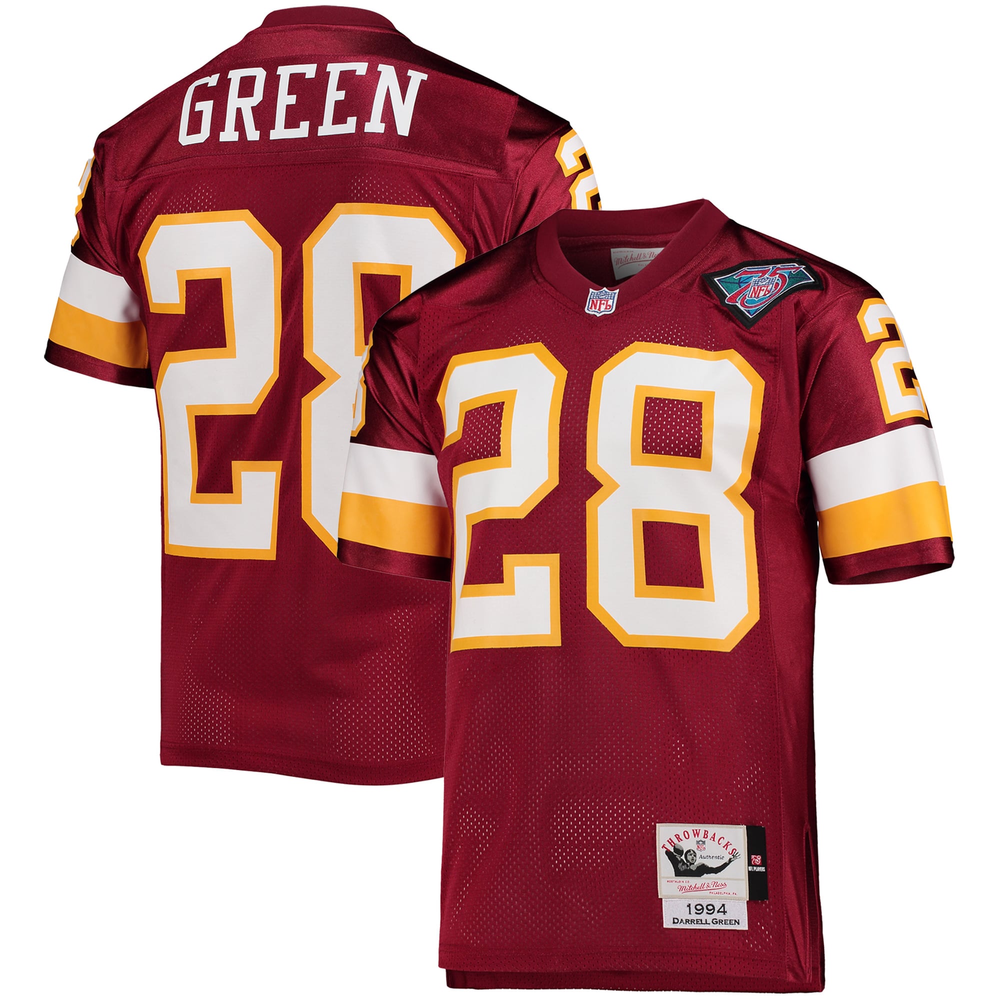 Men's Washington Football Team 1994 Darrell Green Burgundy Stitched Throwback Retired Player Jersey