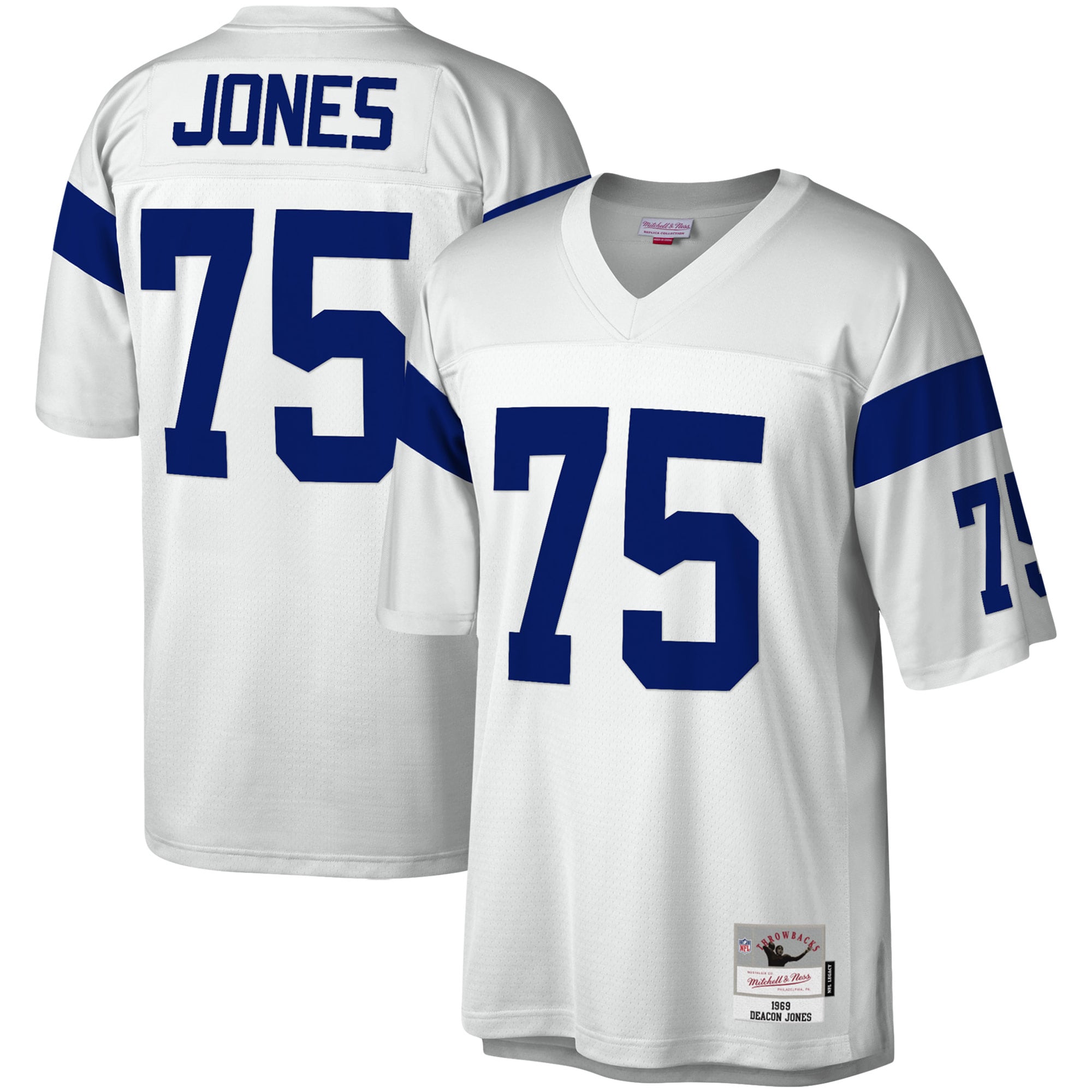 Men's Los Angeles Rams Deacon Jones White Legacy Replica Jersey