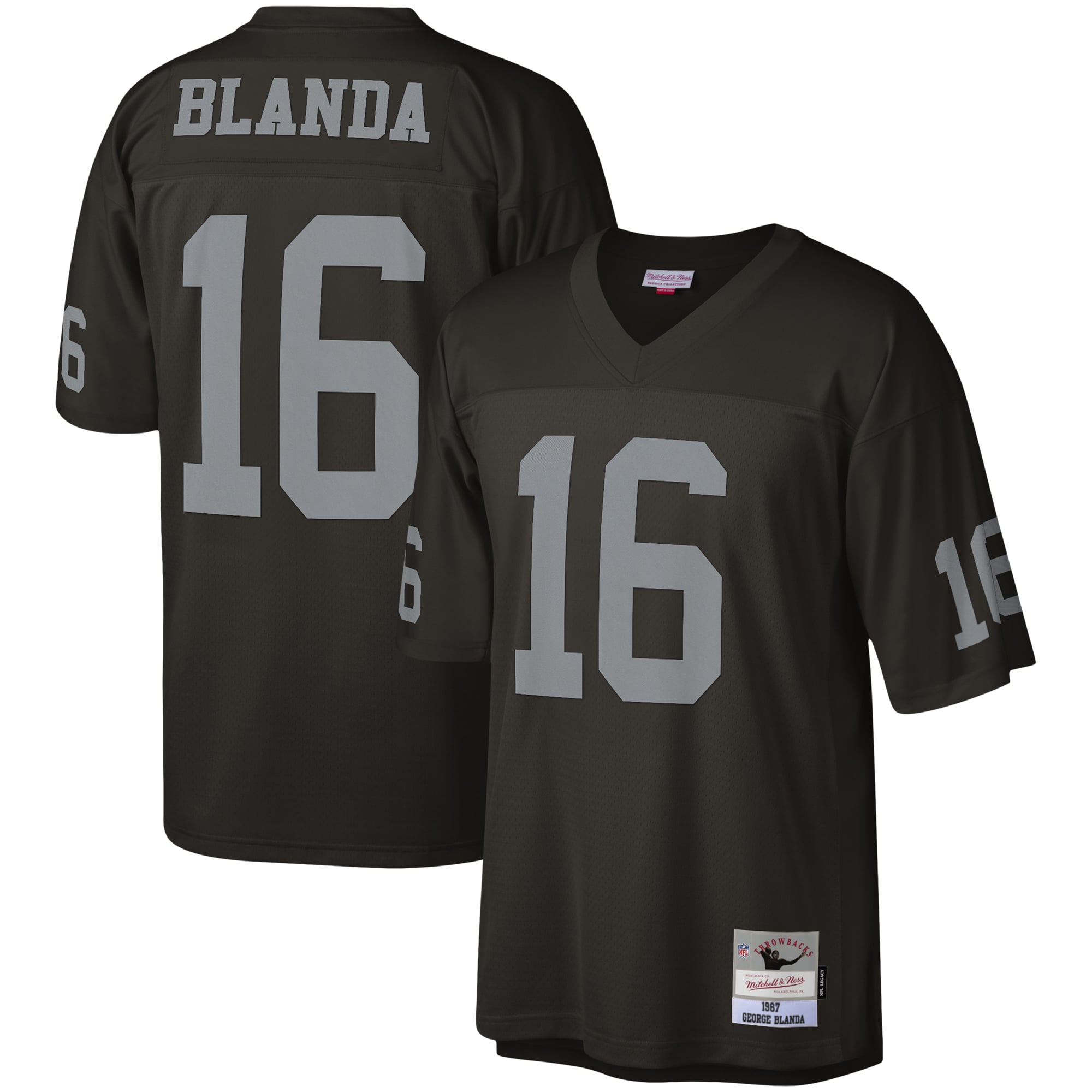 Men's Las Vegas Raiders George Blanda Black Legacy Replica Jersey