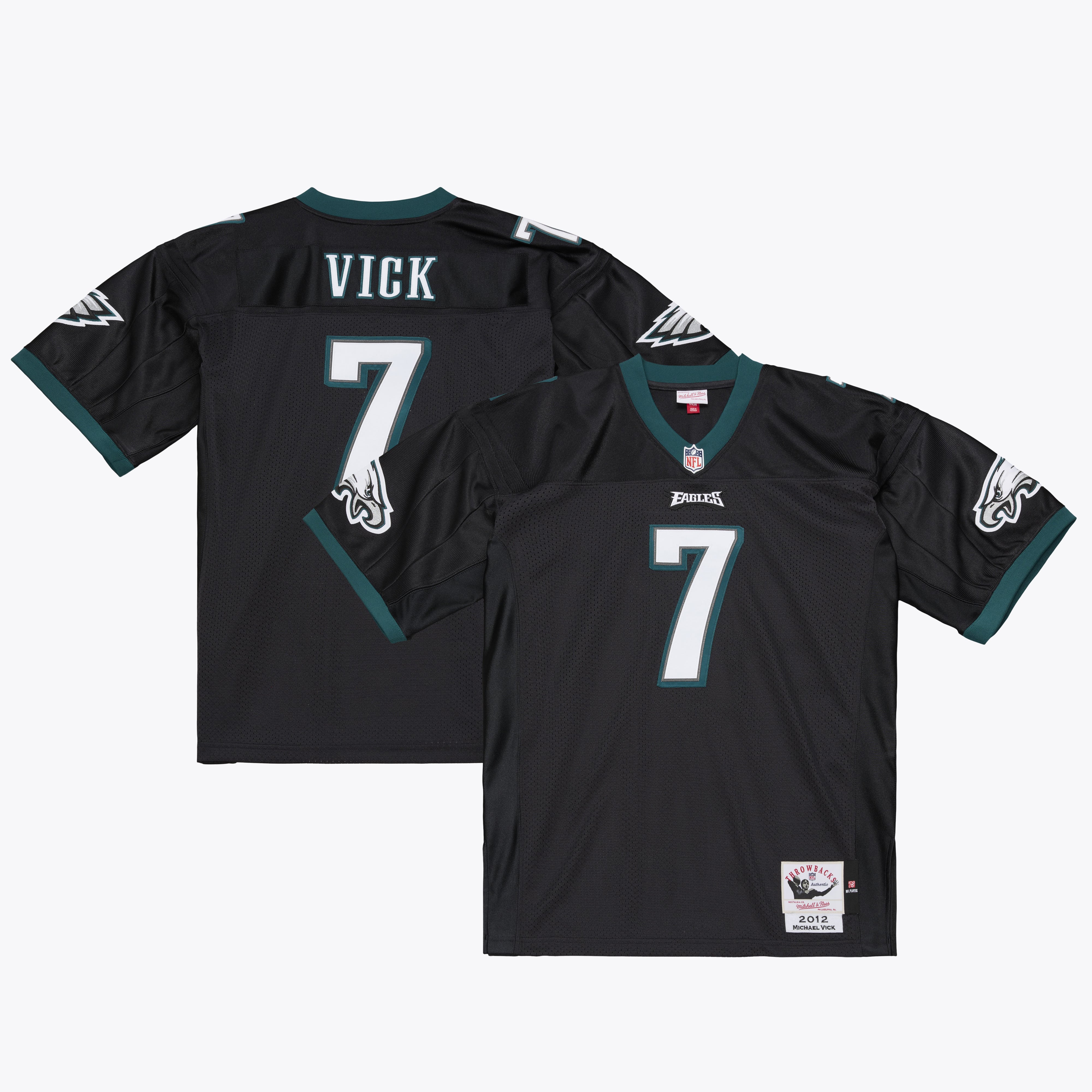 Men's Philadelphia Eagles Michael Vick Black 2012 Stitched Throwback Jersey