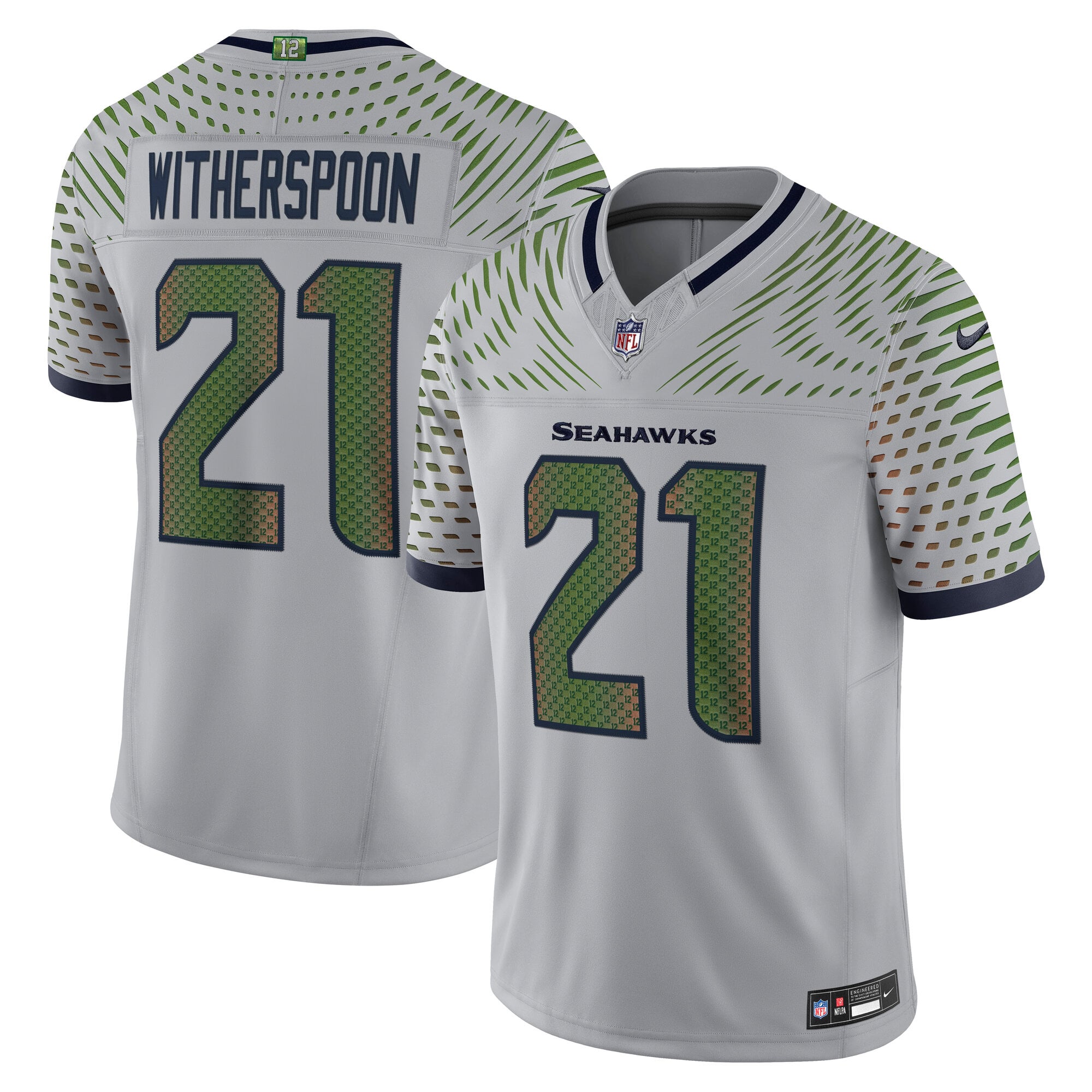Men's Seattle Seahawks Devon Witherspoon Gray Rivalries Collection Stitched Limited Jersey