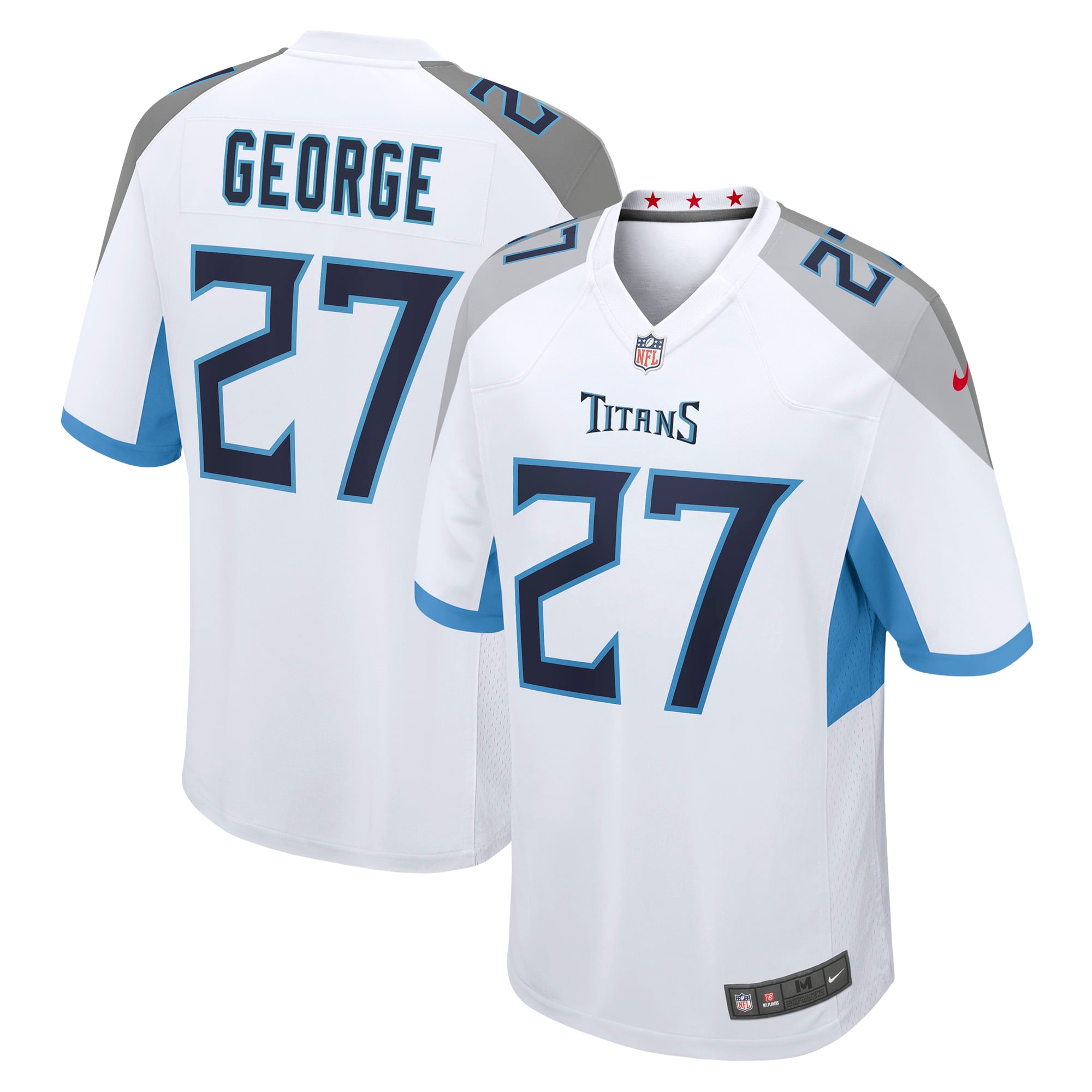 Men's Tennessee Titans Eddie George White Retired Player Game Jersey