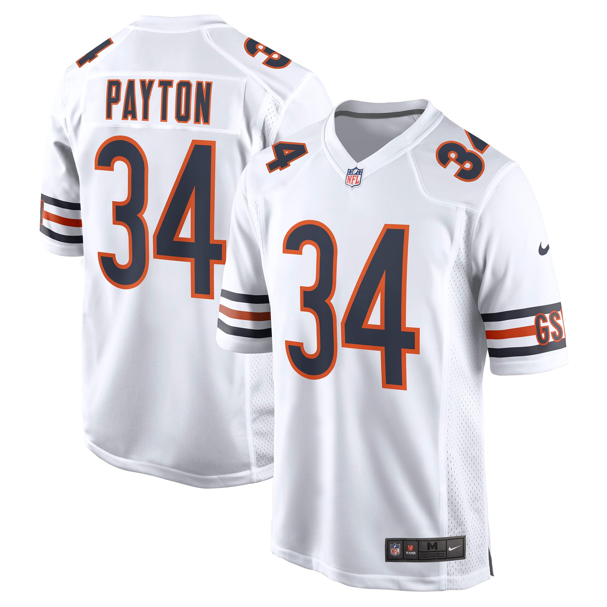Men's Chicago Bears Walter Payton White Retired Player Away Game Jersey